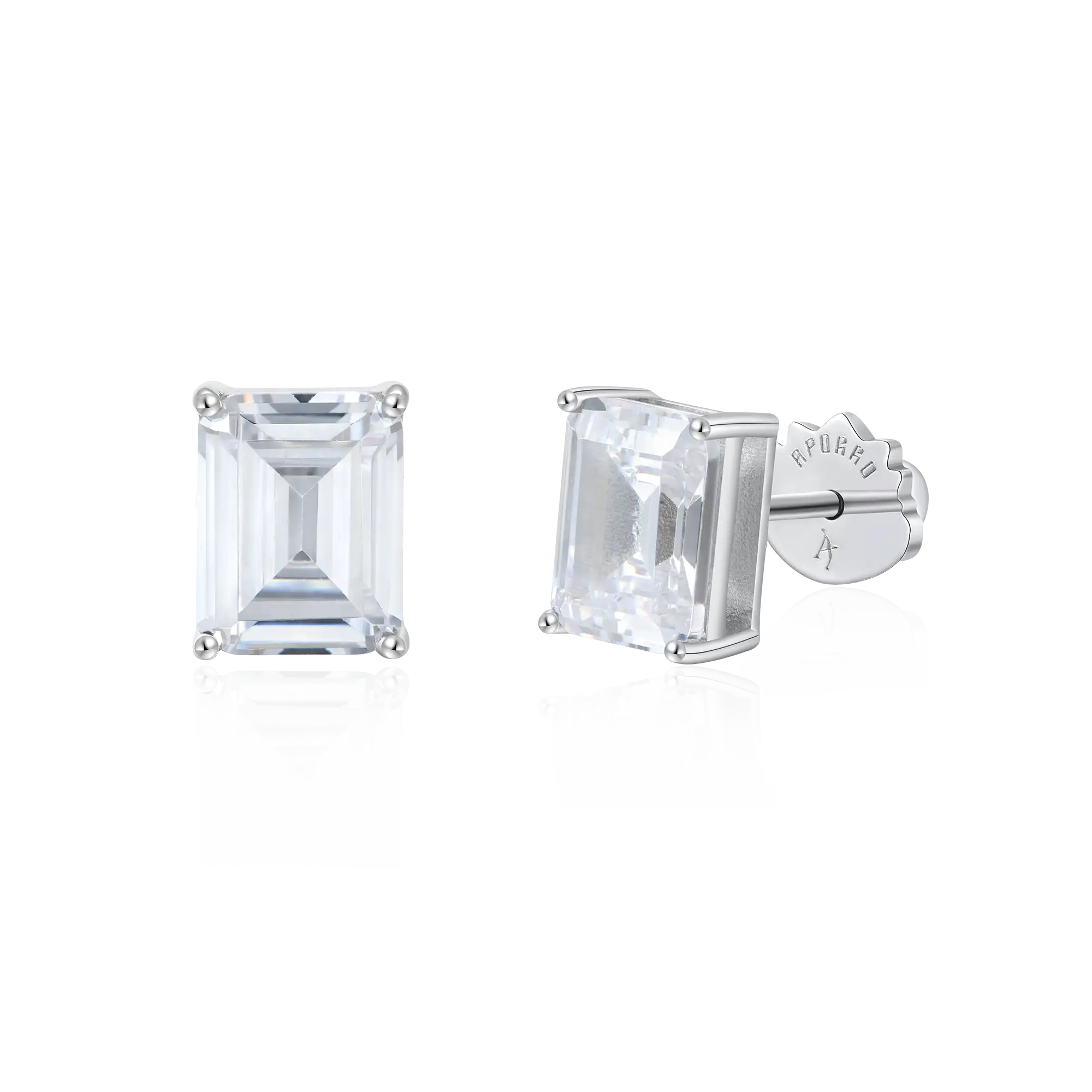 Moissanite S925 Emerald Cut Stud Earrings