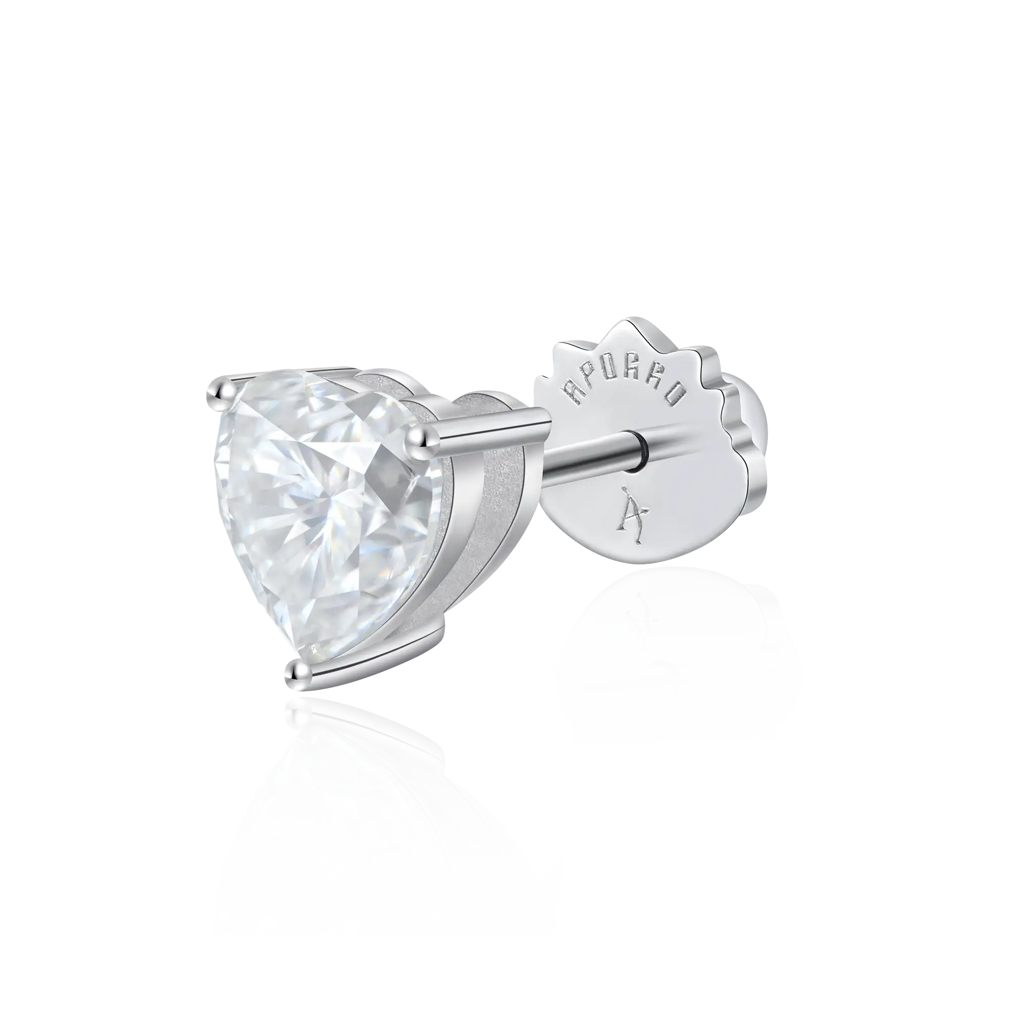 Moissanite Heart Stud Earrings