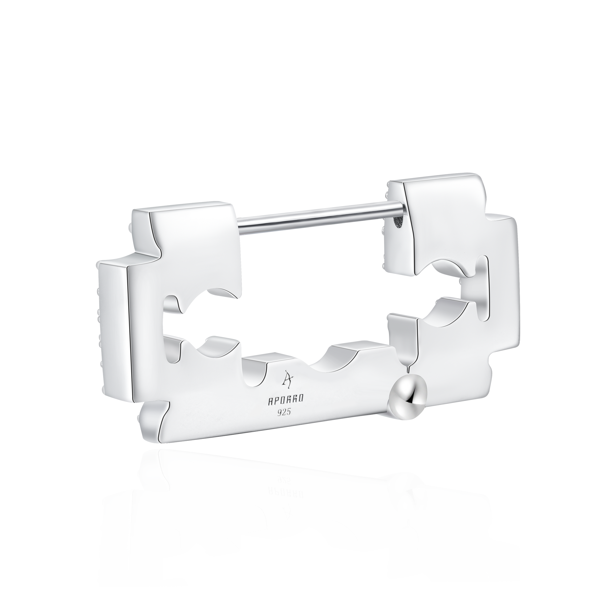 S925 Iced Bold Blade Earring - Pair