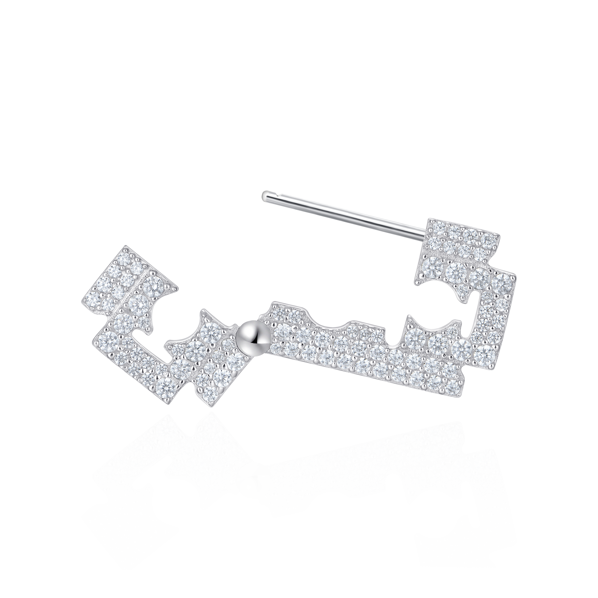 S925 Iced Bold Blade Earring