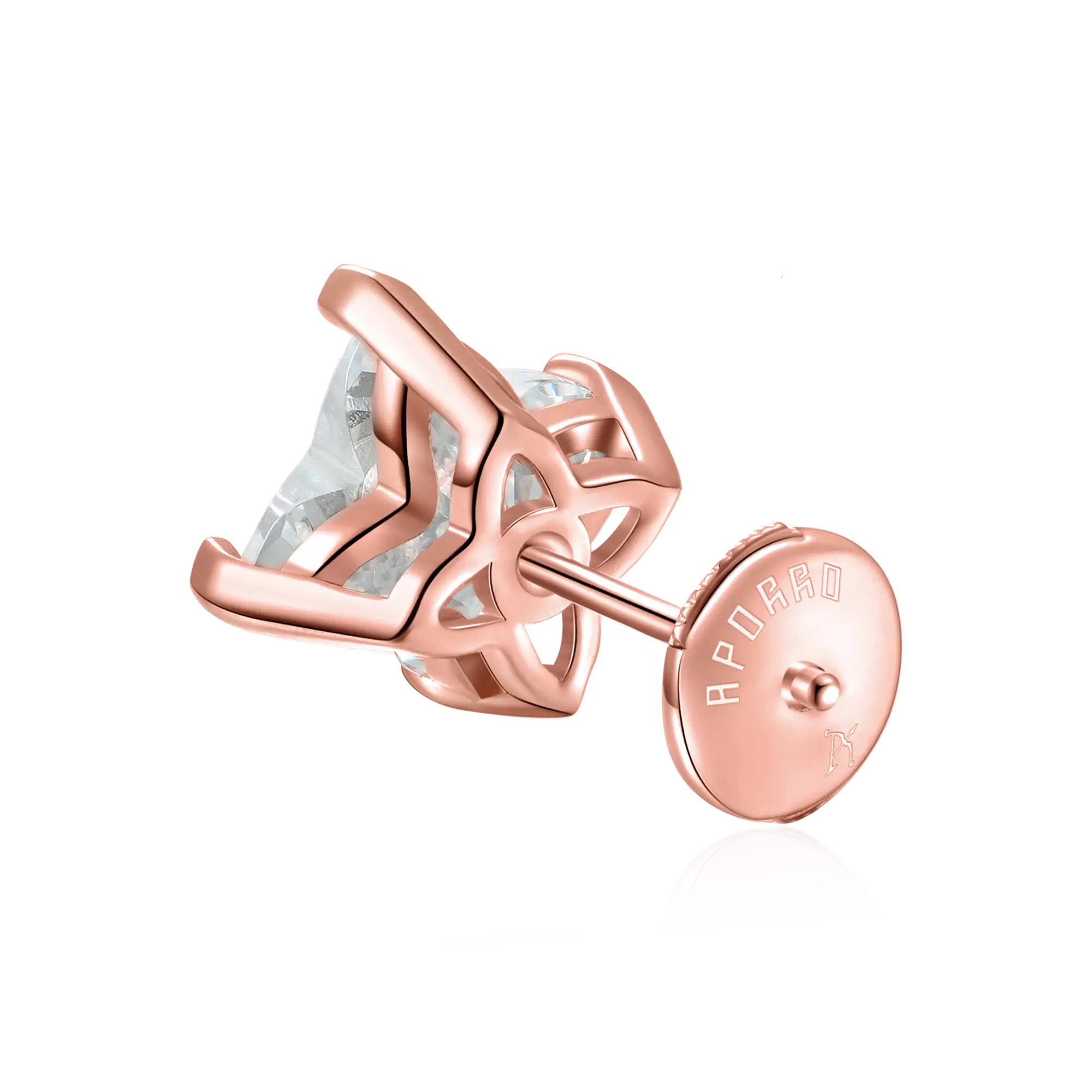 Solid Clover Cut Stud Earrings - Single