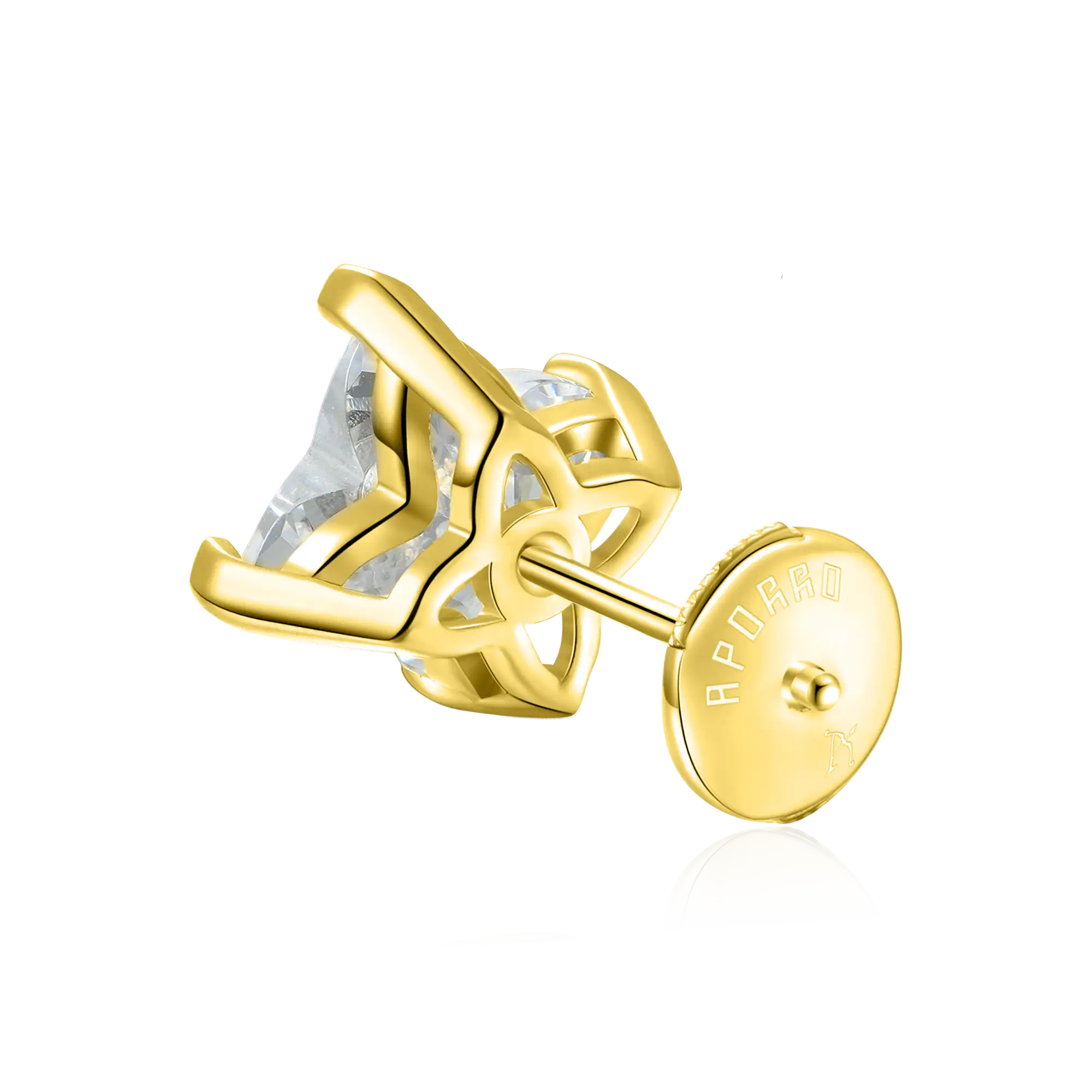 Solid Clover Cut Stud Earrings - White