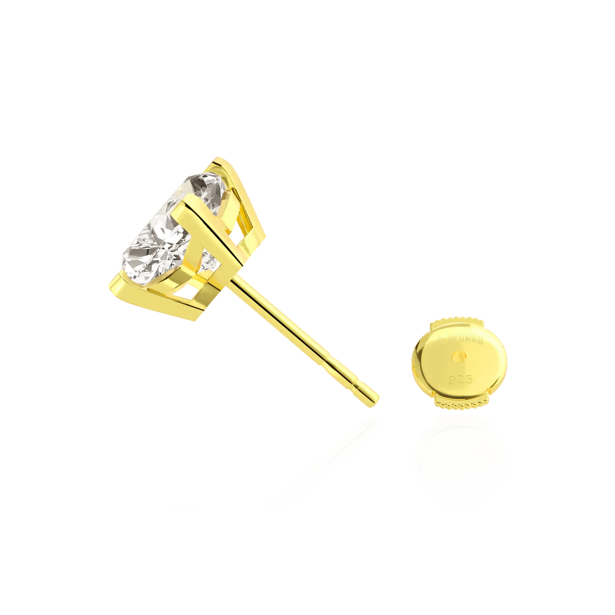 S925 Solid Clover Cut Stud Earrings - Pair