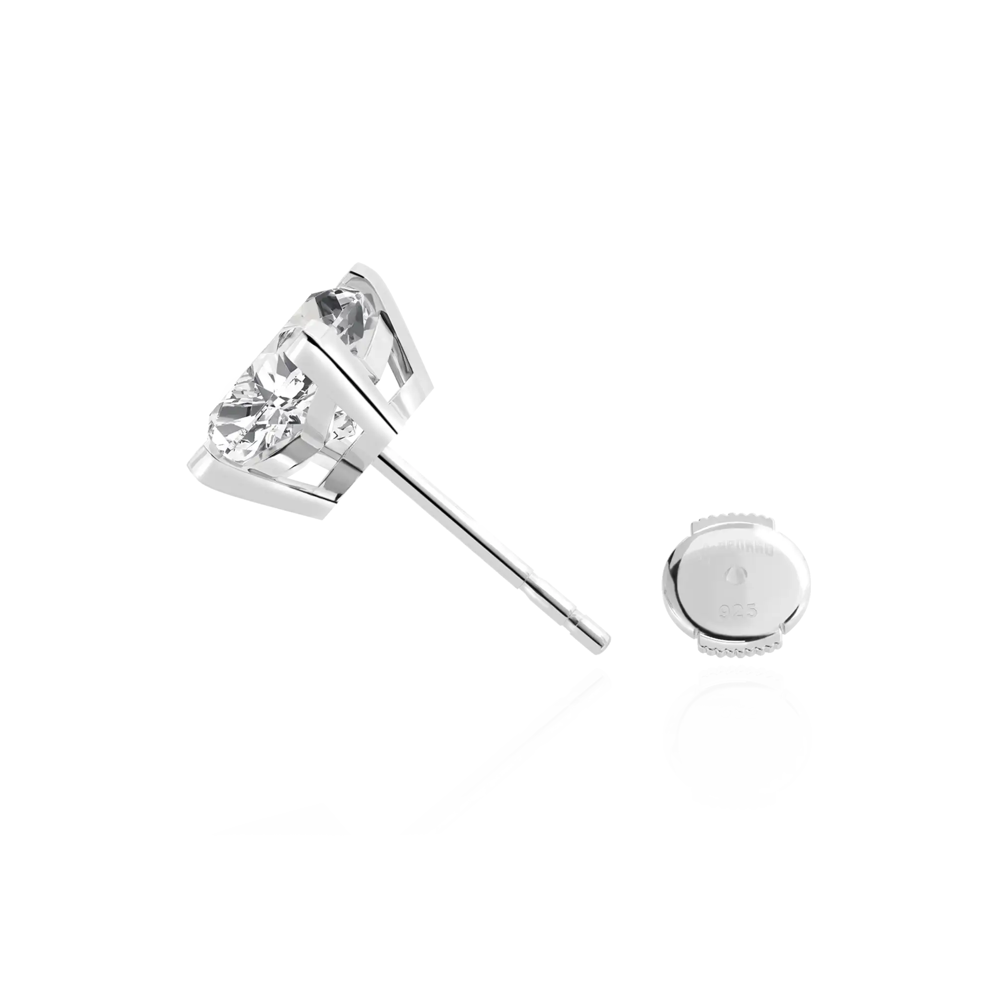 Solid Clover Cut Stud Earrings - Single