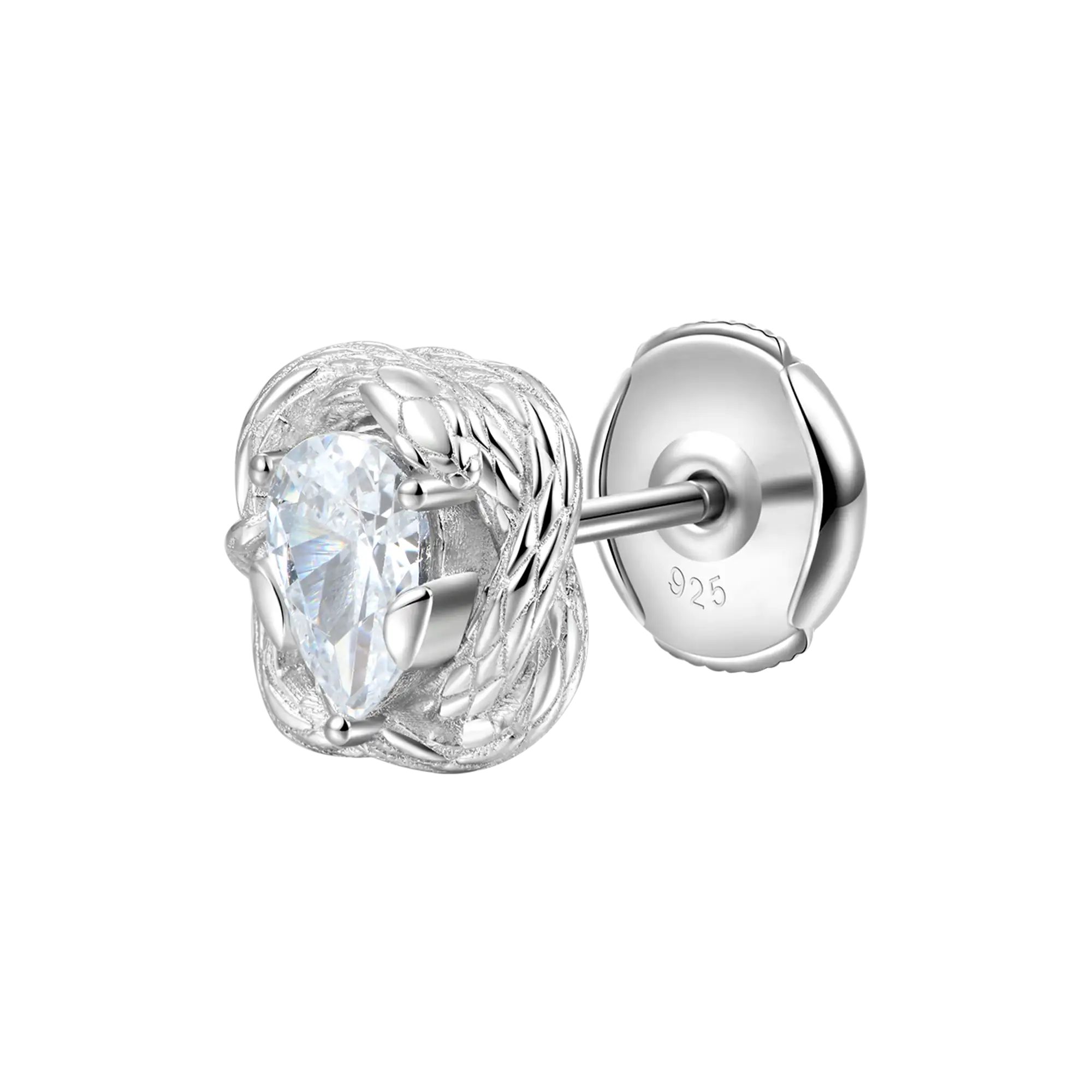 S925 Coiled Snake Stud Earrings