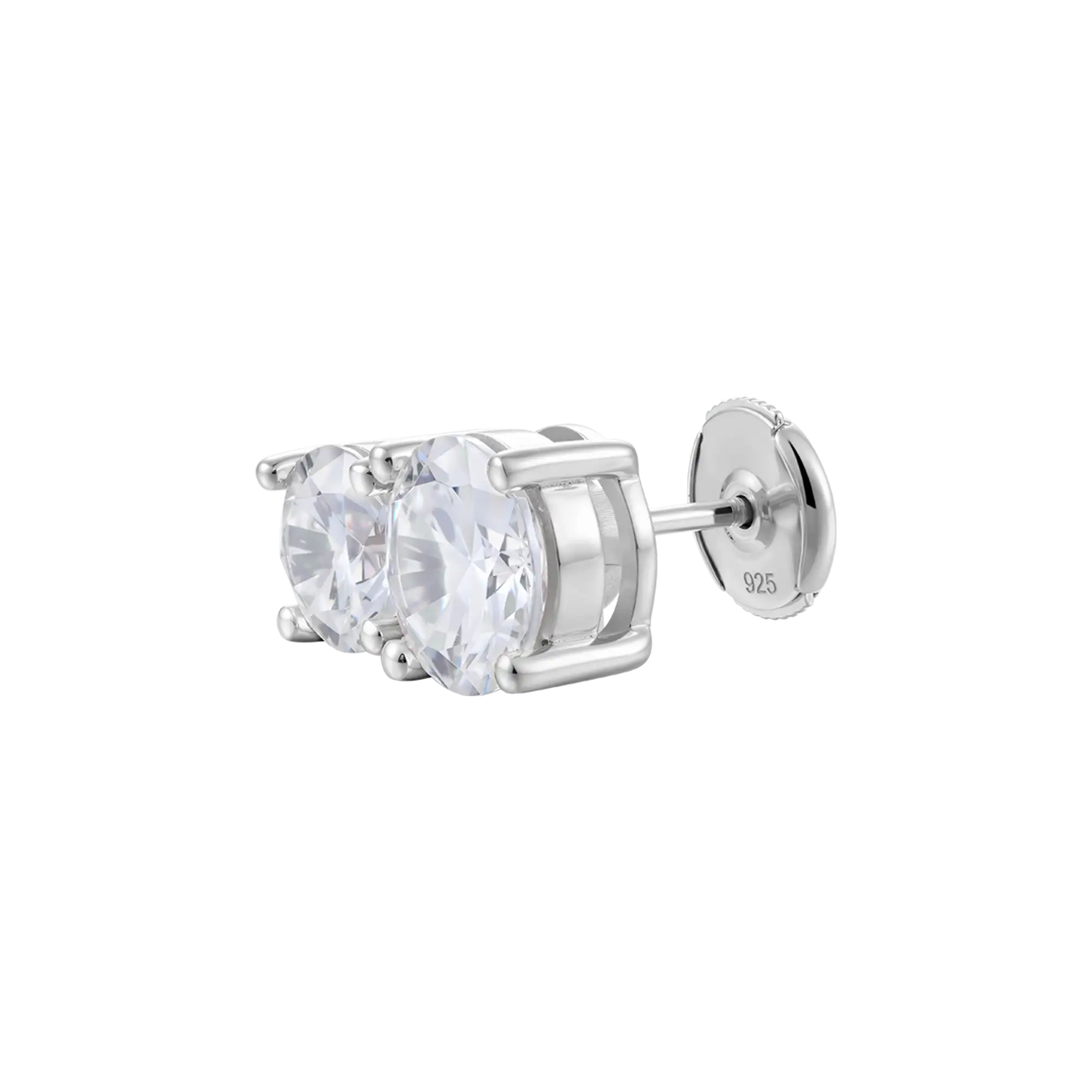 Moissanite S925 Toi et Moi Stud Earrings – Twin Rounds