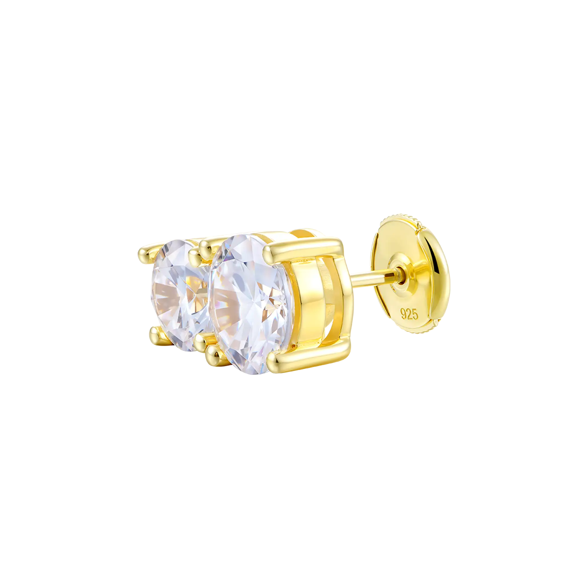 Moissanite S925 Toi et Moi Stud Earrings – Twin Rounds