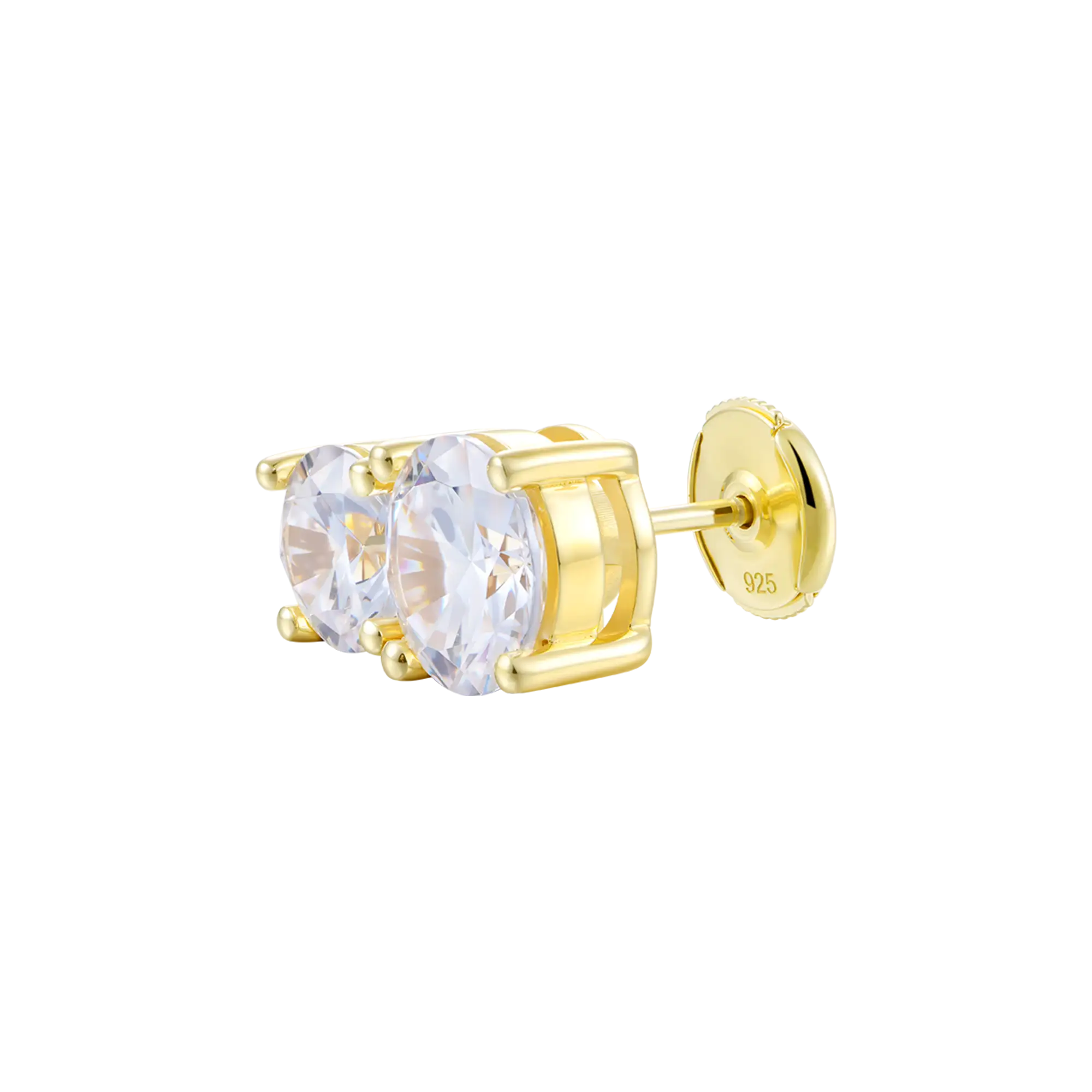 Moissanite S925 Toi et Moi Stud Earrings – Twin Rounds