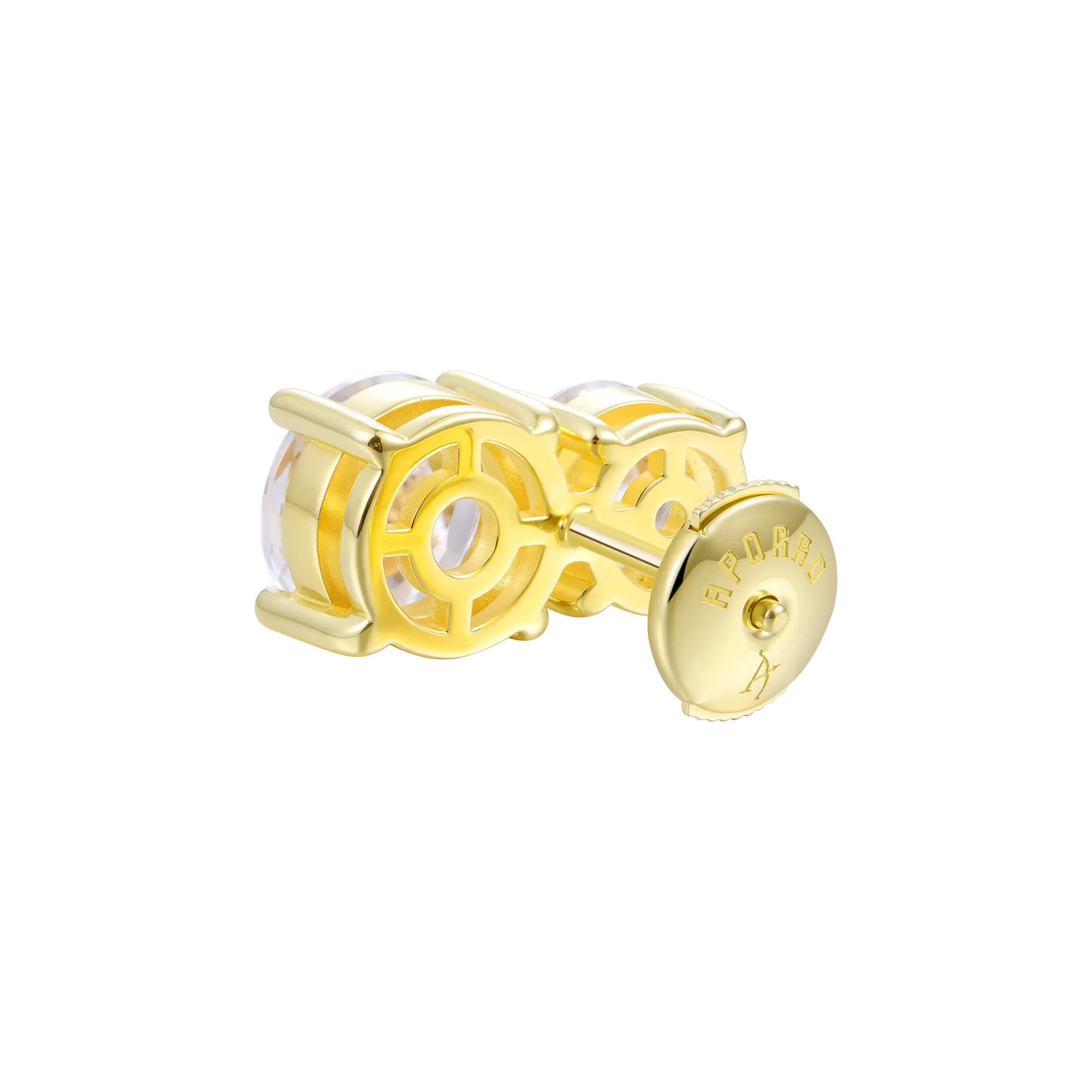 Moissanite S925 Toi et Moi Stud Earrings – Twin Rounds