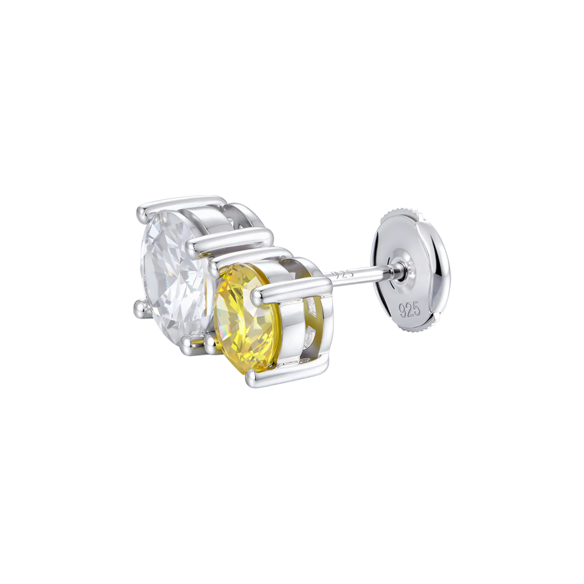 Moissanite S925 Toi et Moi Stud Earrings – Twin Rounds