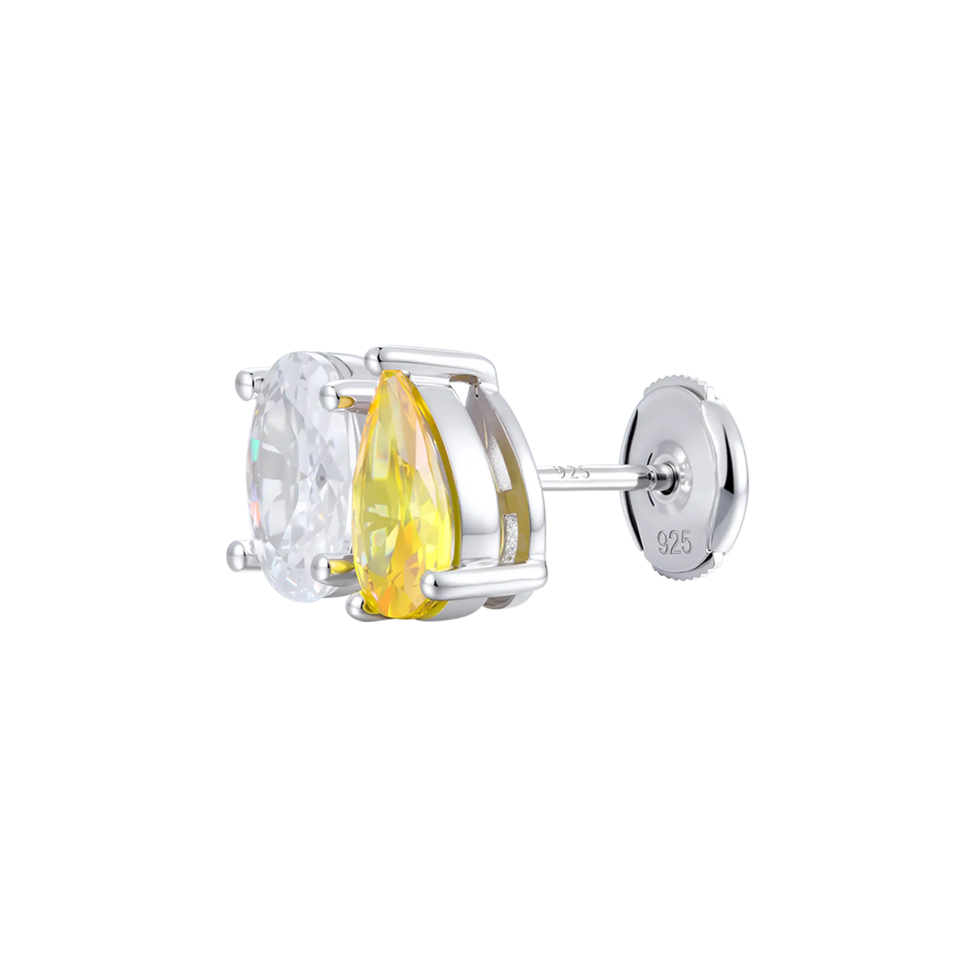 Moissanite S925 Toi et Moi Stud Earrings – Oval & Pear