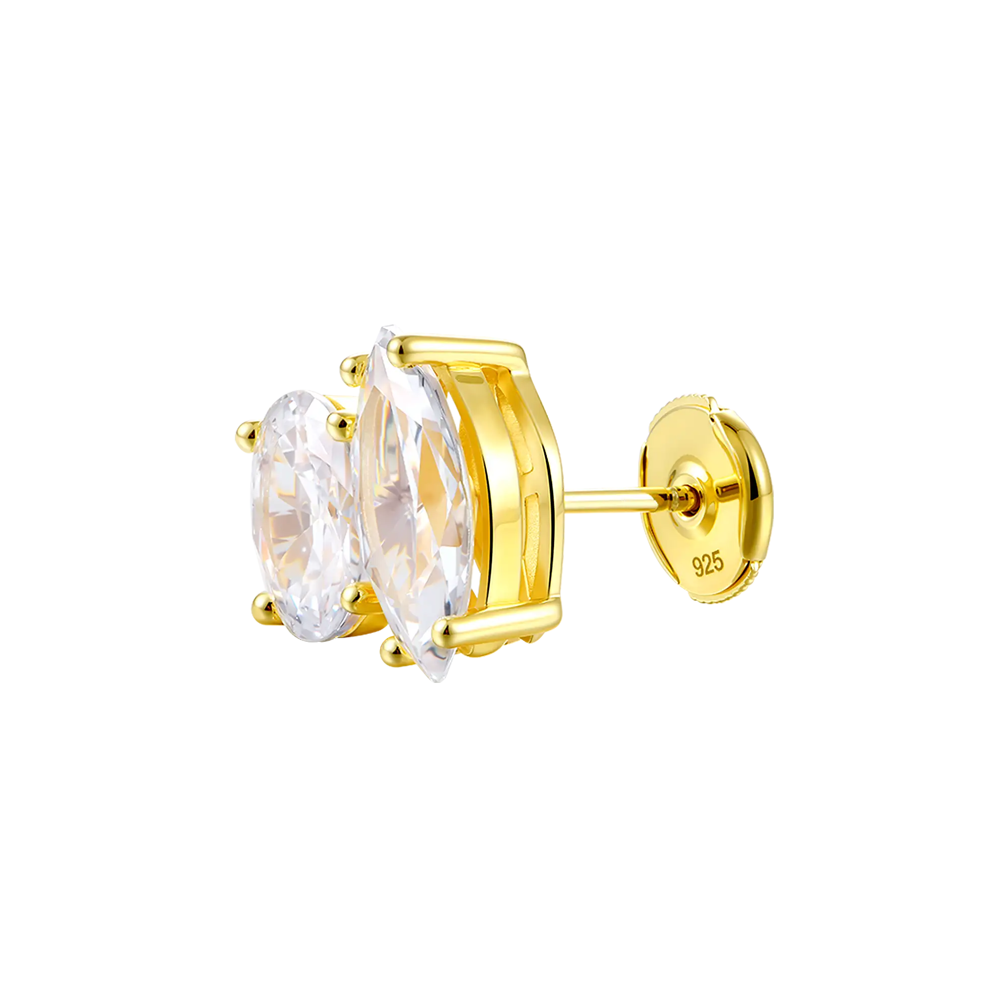 Moissanite S925 Toi et Moi Stud Earrings – Oval & Marquise