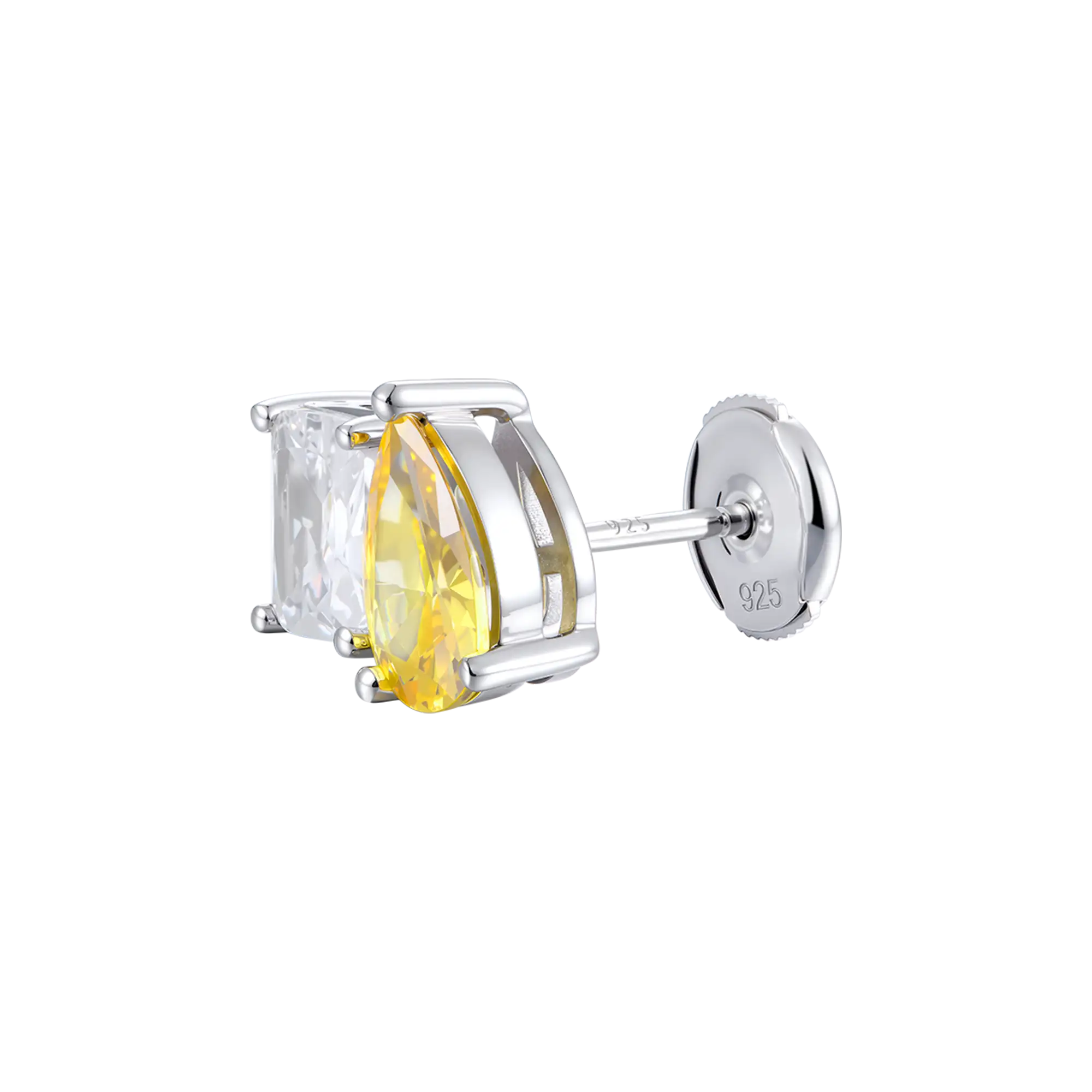 Moissanite S925 Toi et Moi Stud Earrings – Emerald & Pear