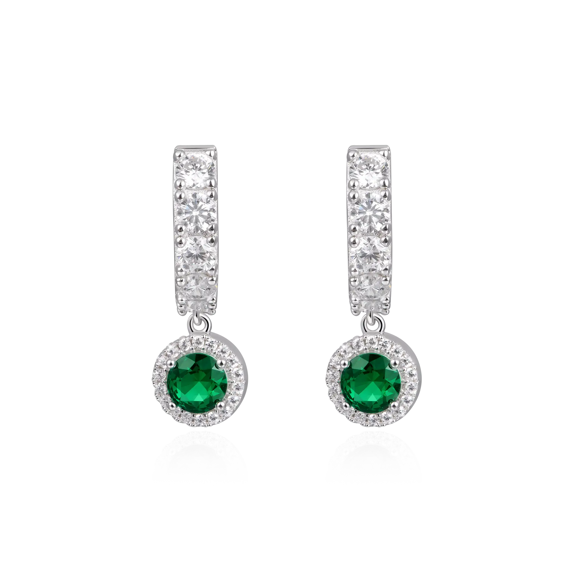 Halo Dangly Earring - Green