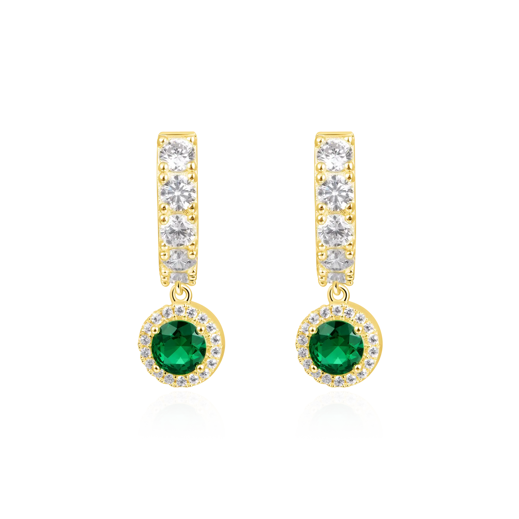 Halo Dangly Earring - Green