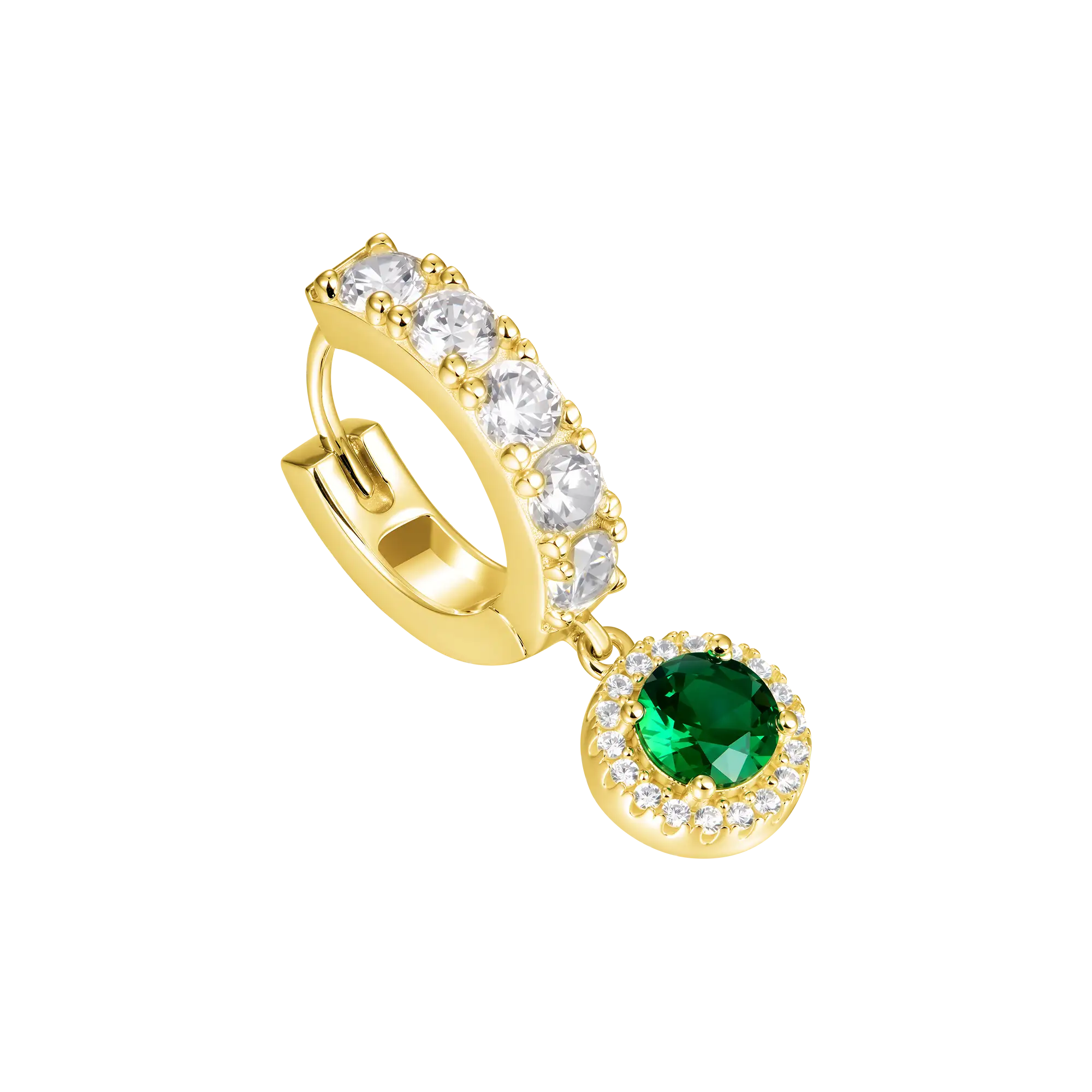 Halo Dangly Earring - Green
