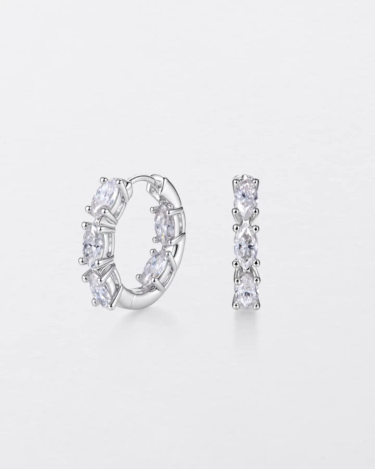 Marquise Cut Hoop Earrings
