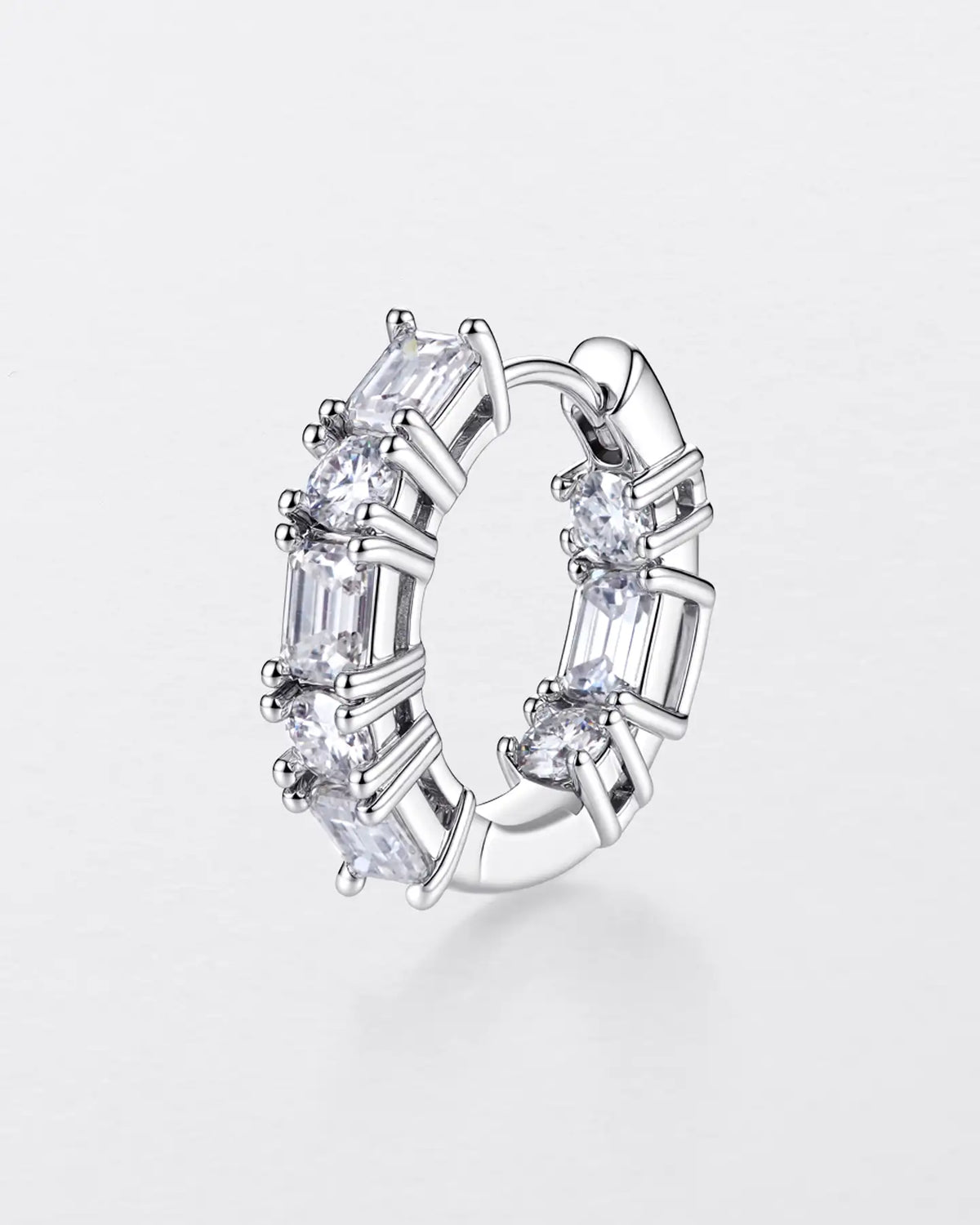 Emerald & Round Cut Hoop Earrings