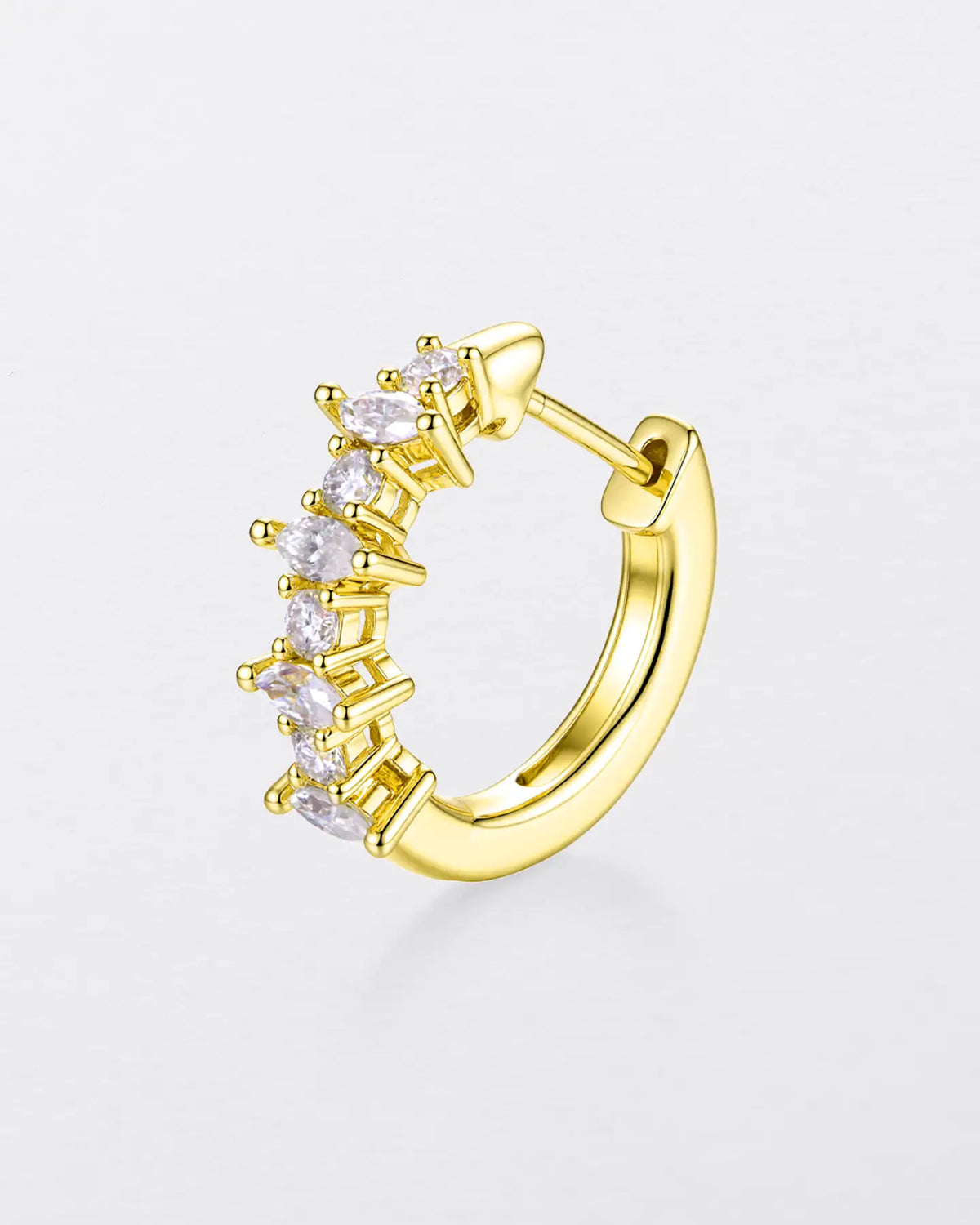 Marquise & Round Cut Hoop Earrings