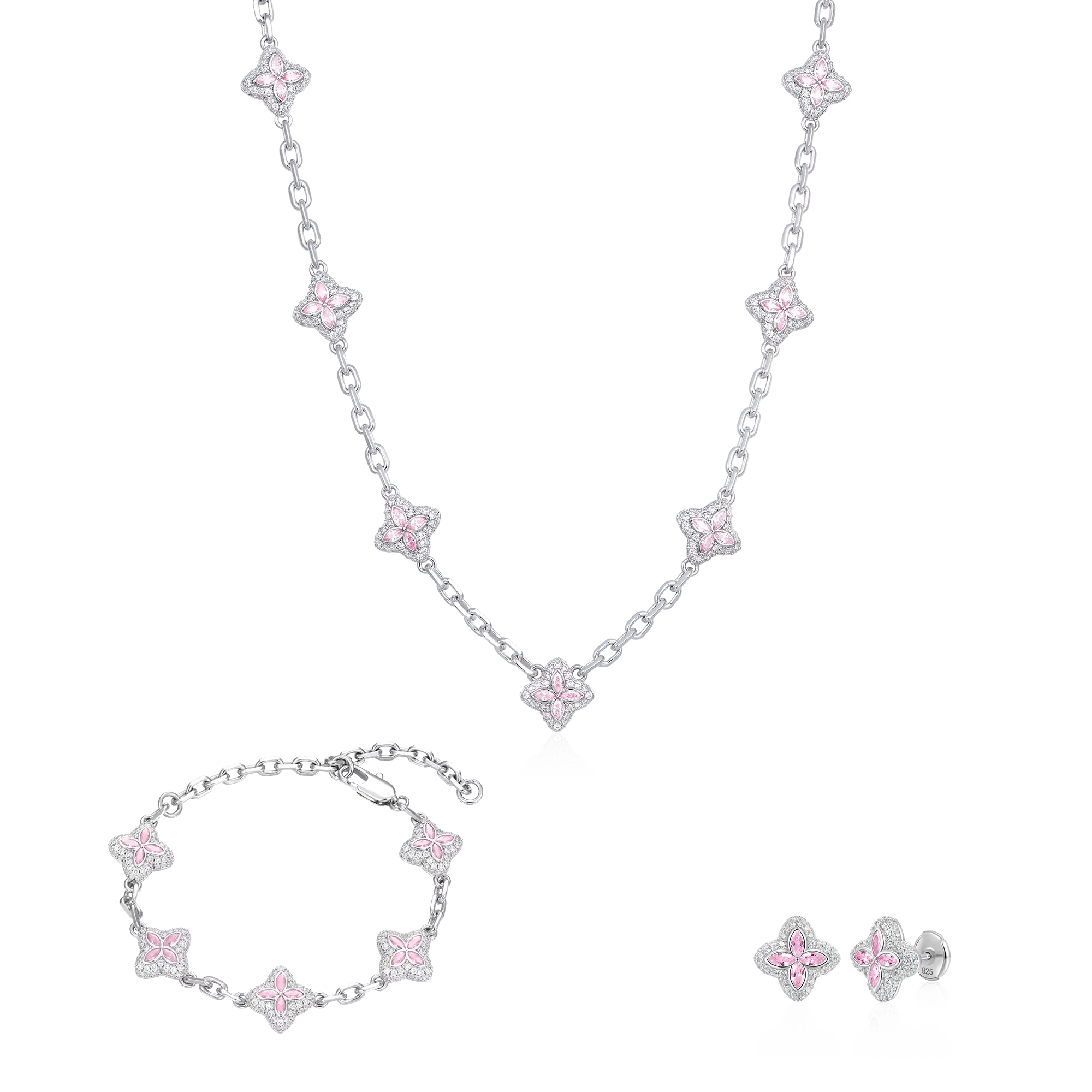 Pink Luminous Clover Trio Set