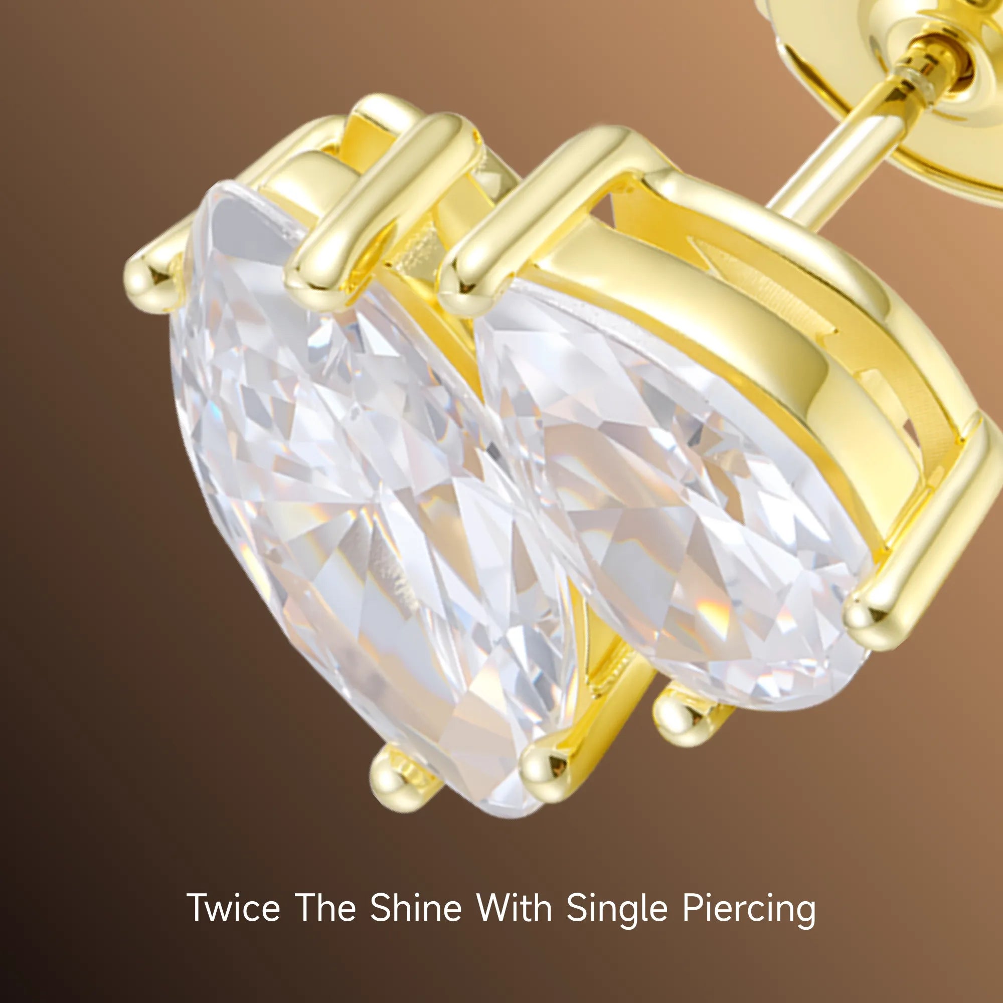 Moissanite Toi et Moi Stud Earrings – Marquise & Pear