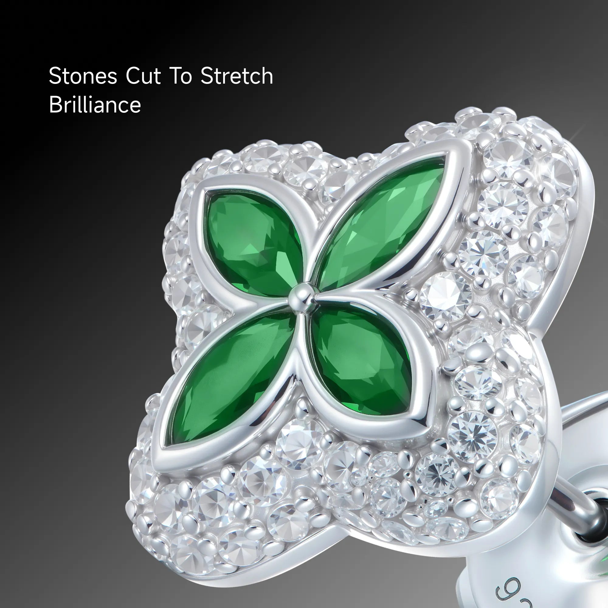 S925 Iced Luminous Clover Earrings