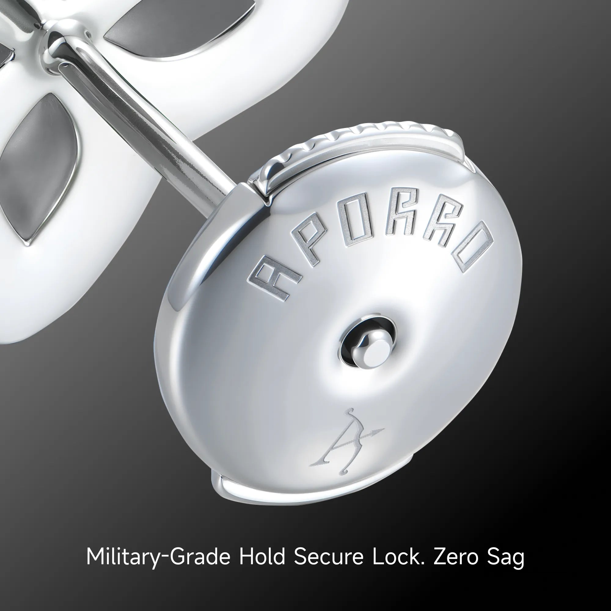 S925 Iced Luminous Clover Earrings - White Diamond