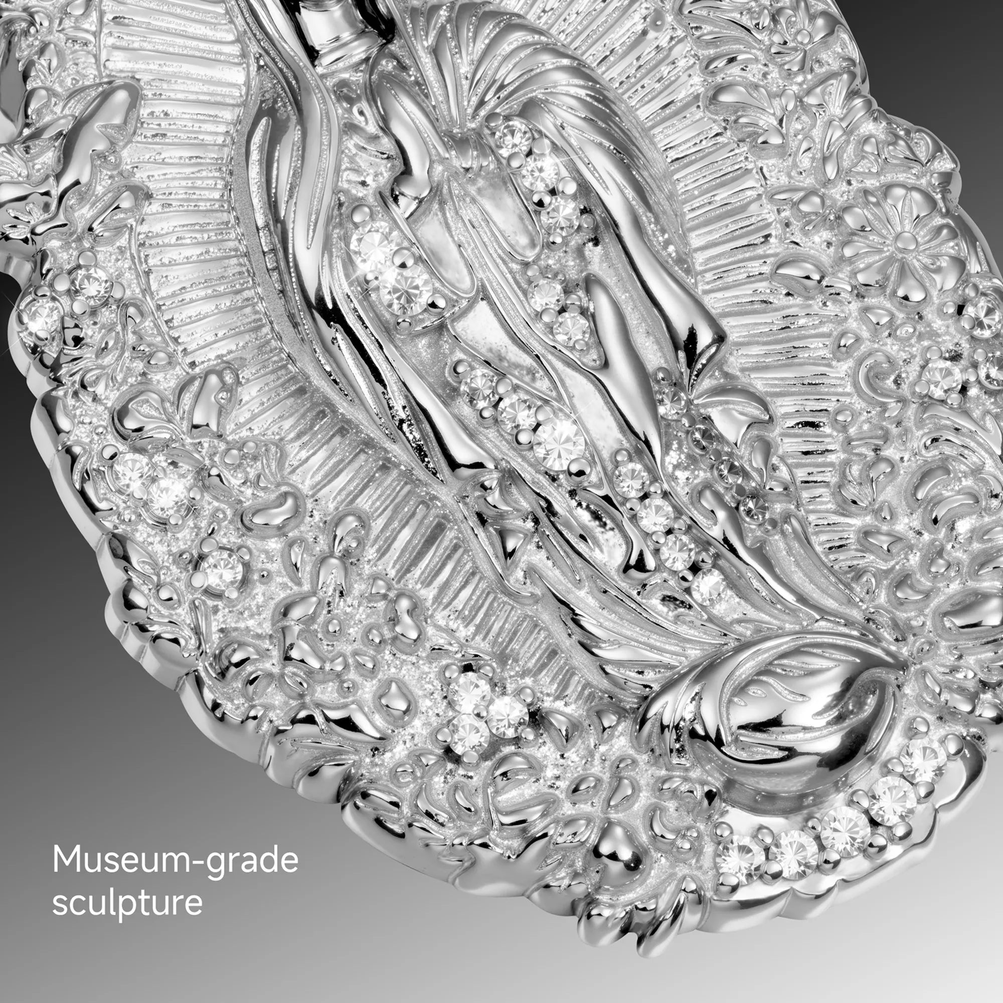 Moissanite Saint Mary Floral Grace Pendant