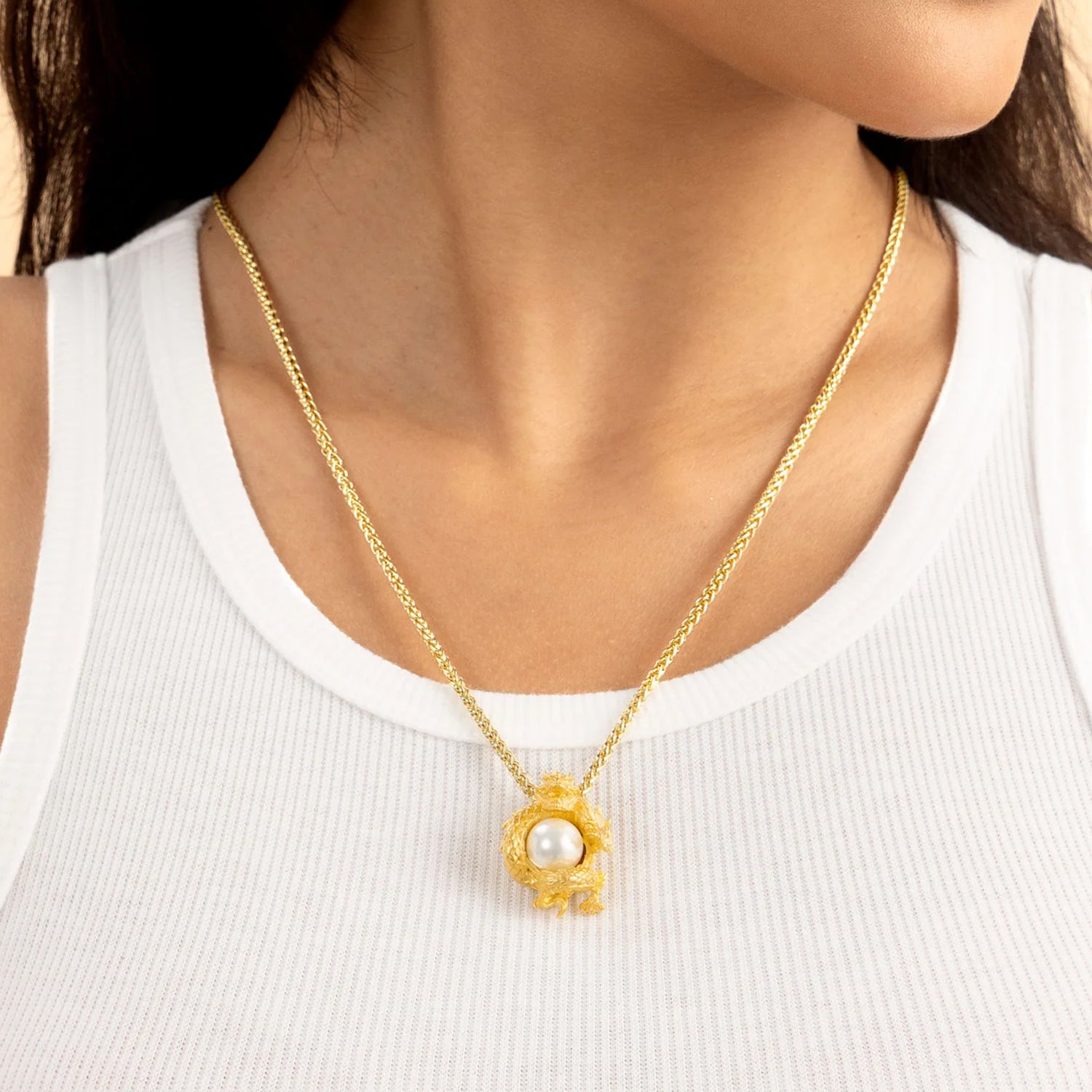 WONG Coiled Dragon Pearl Pendant