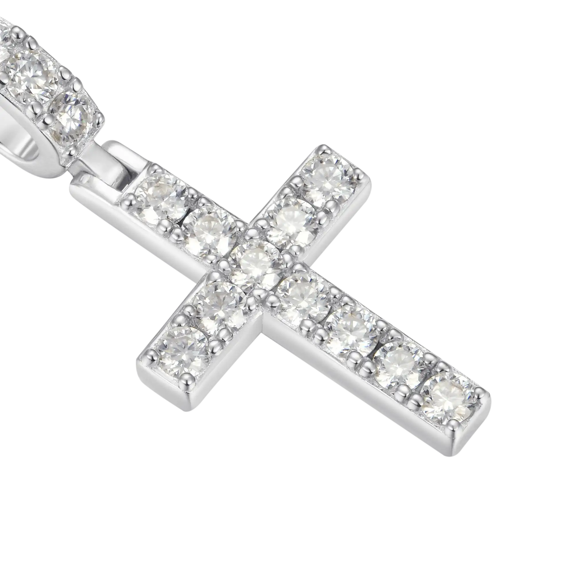Solid Tennis Cross Pendant - Small