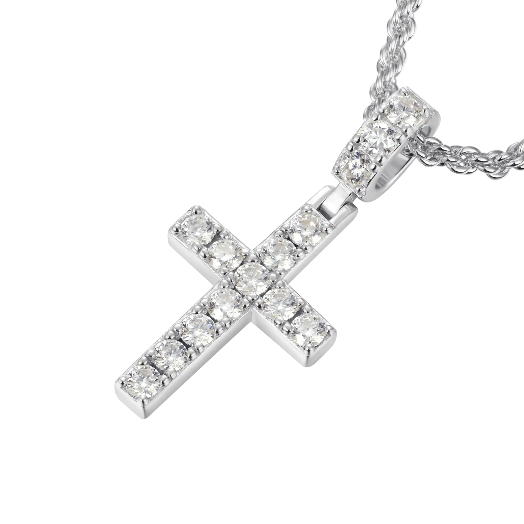 Solid Tennis Cross Pendant - Small