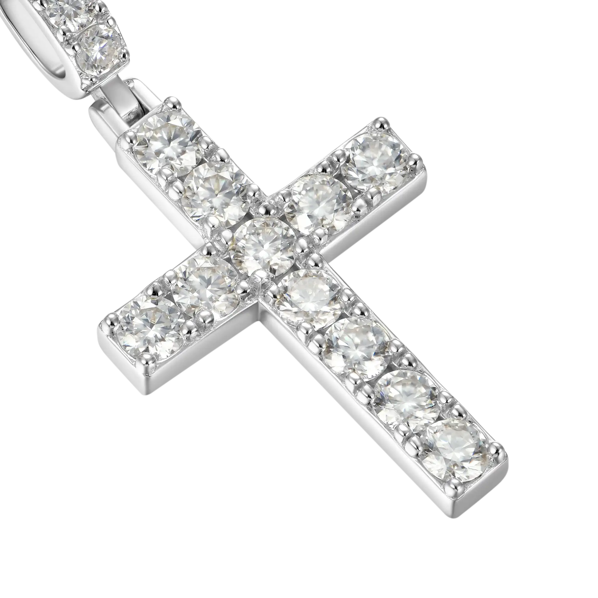 Solid Tennis Cross Pendant - Medium