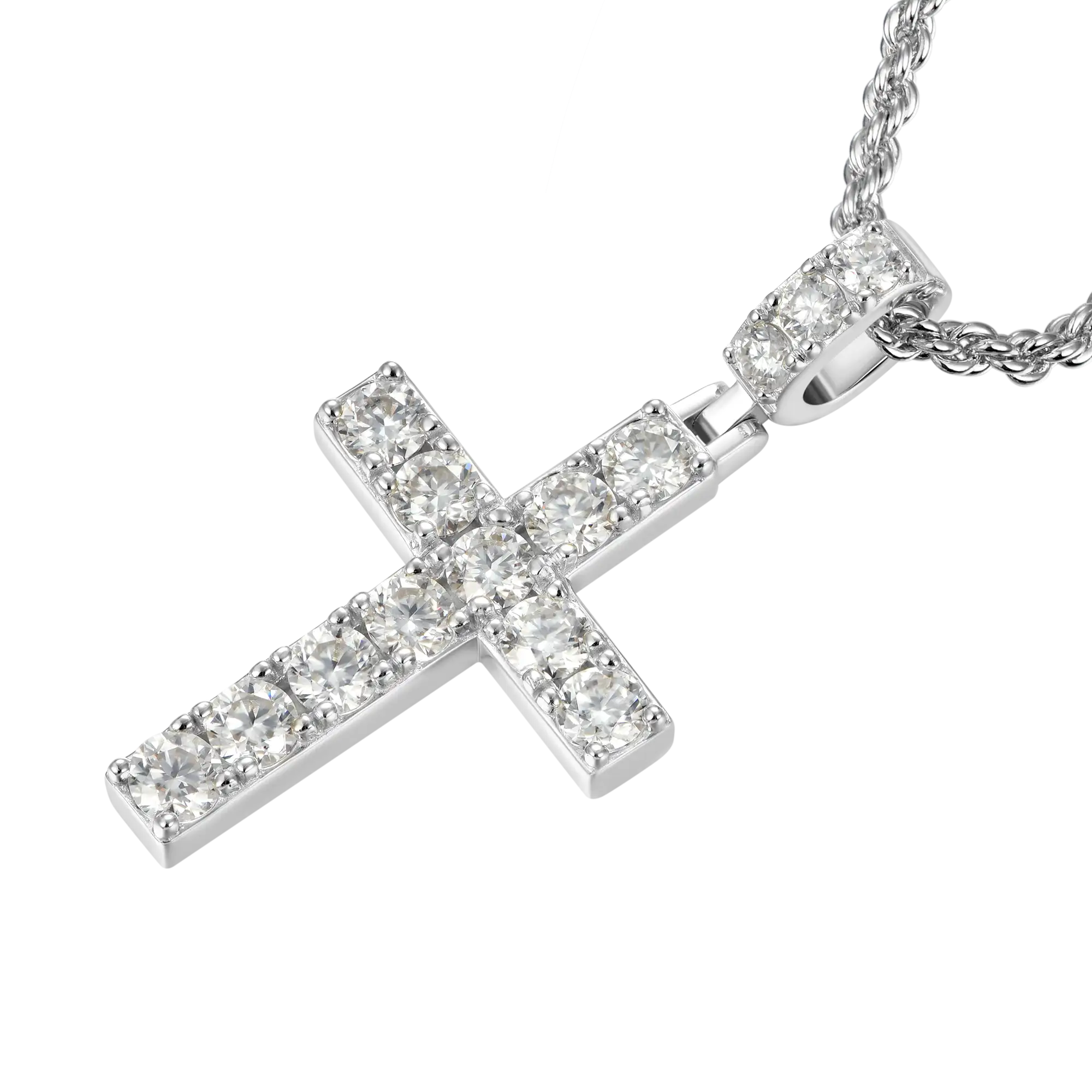 Solid Tennis Cross Pendant - Medium
