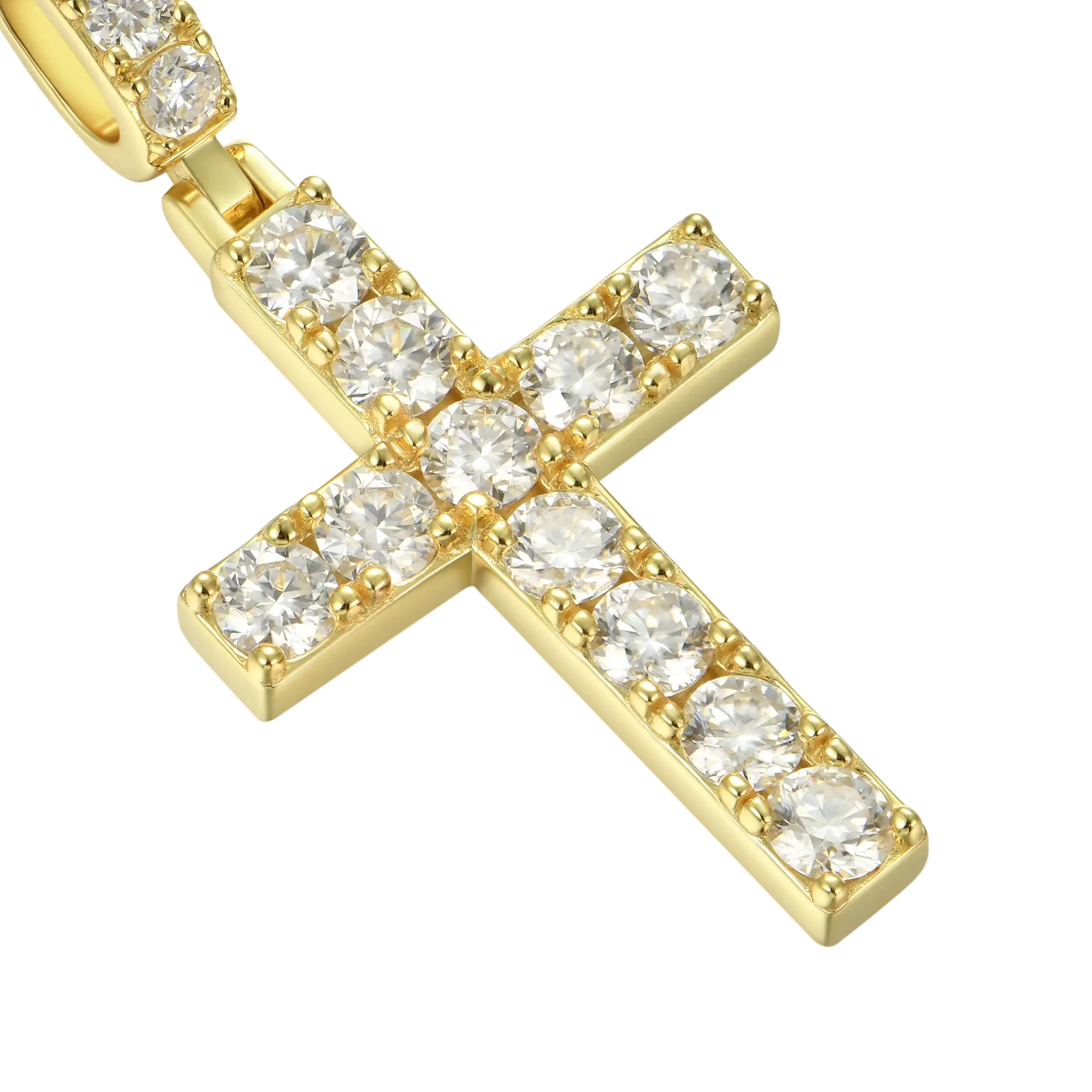 Solid Tennis Cross Pendant - Medium