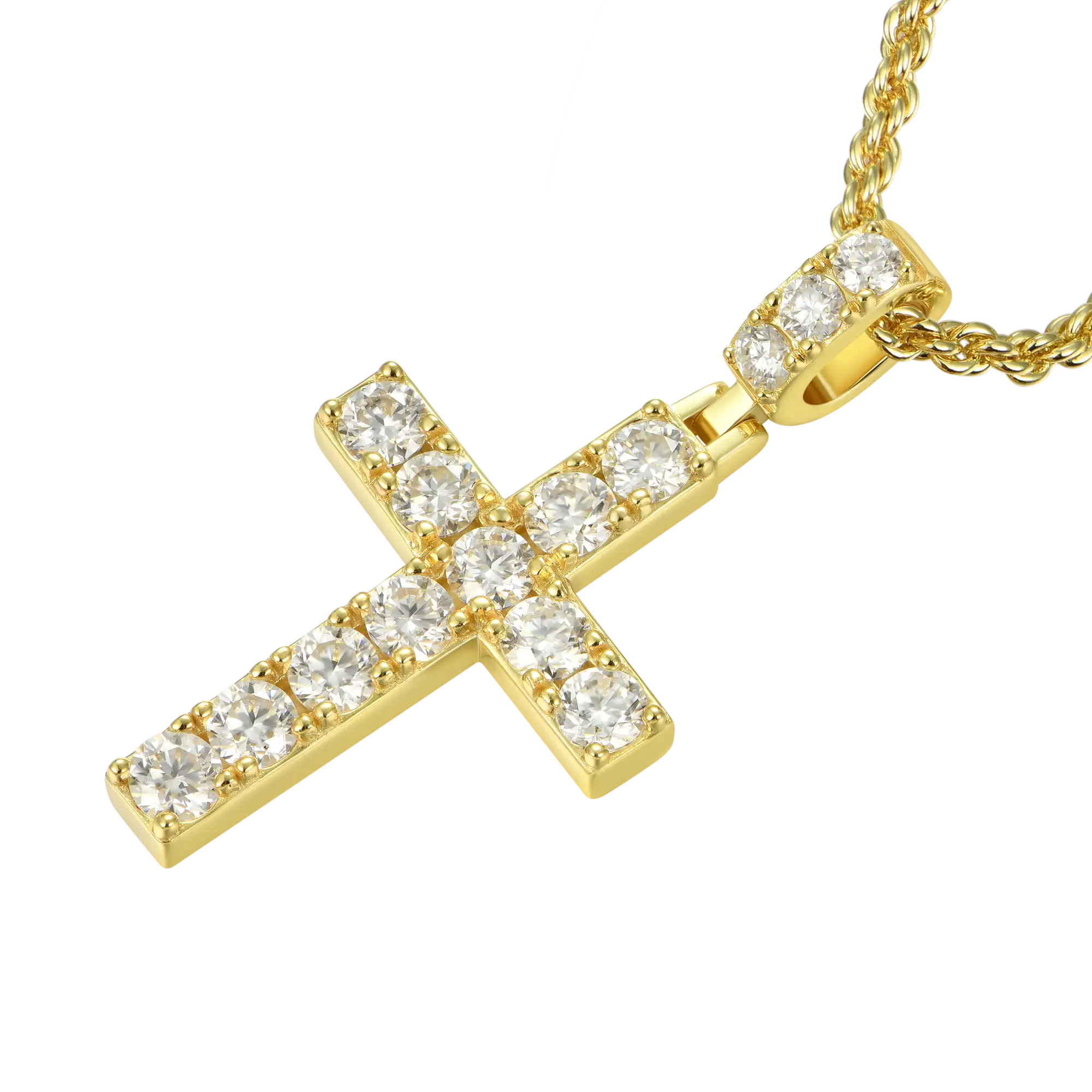 Solid Tennis Cross Pendant - Medium