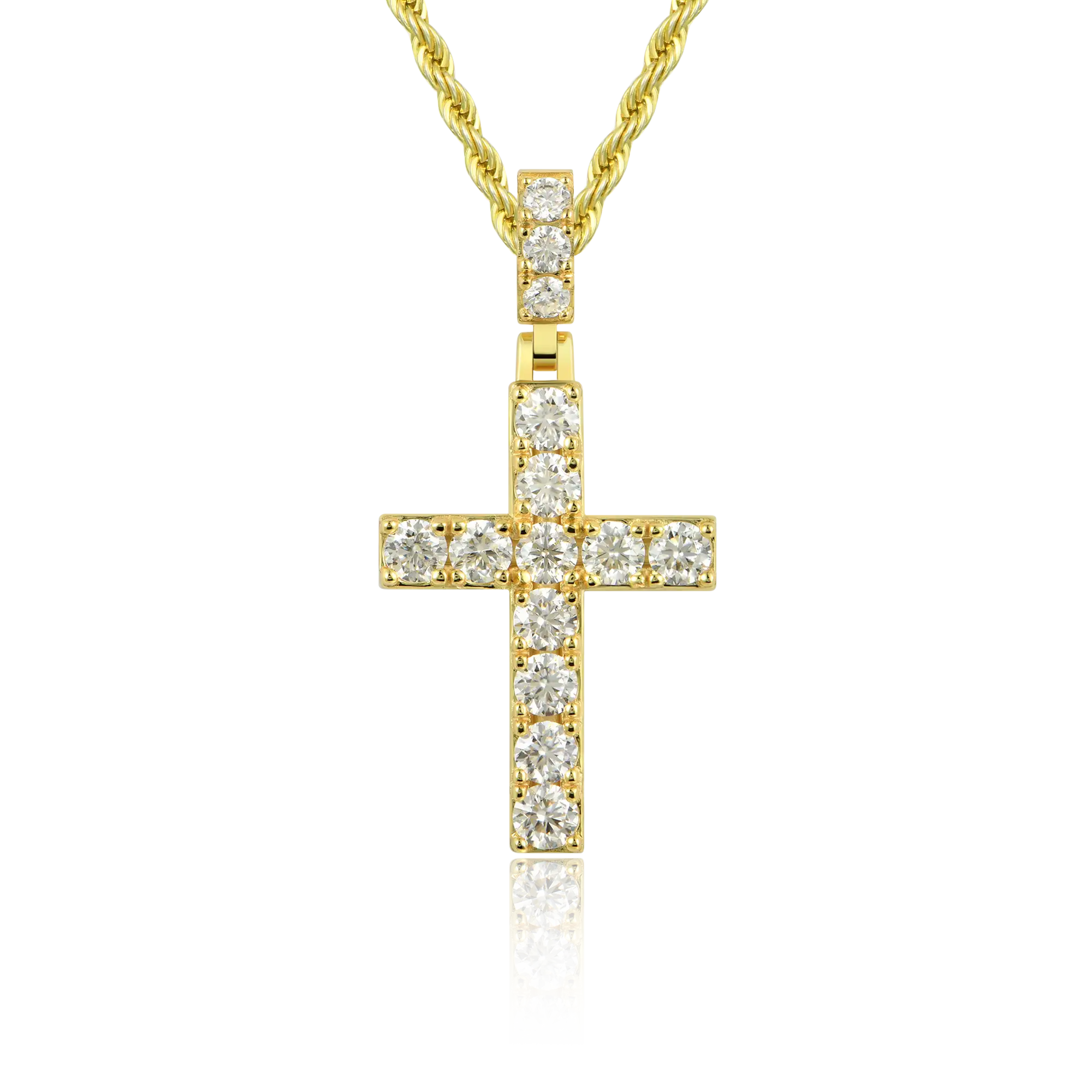Solid Tennis Cross Pendant - Medium