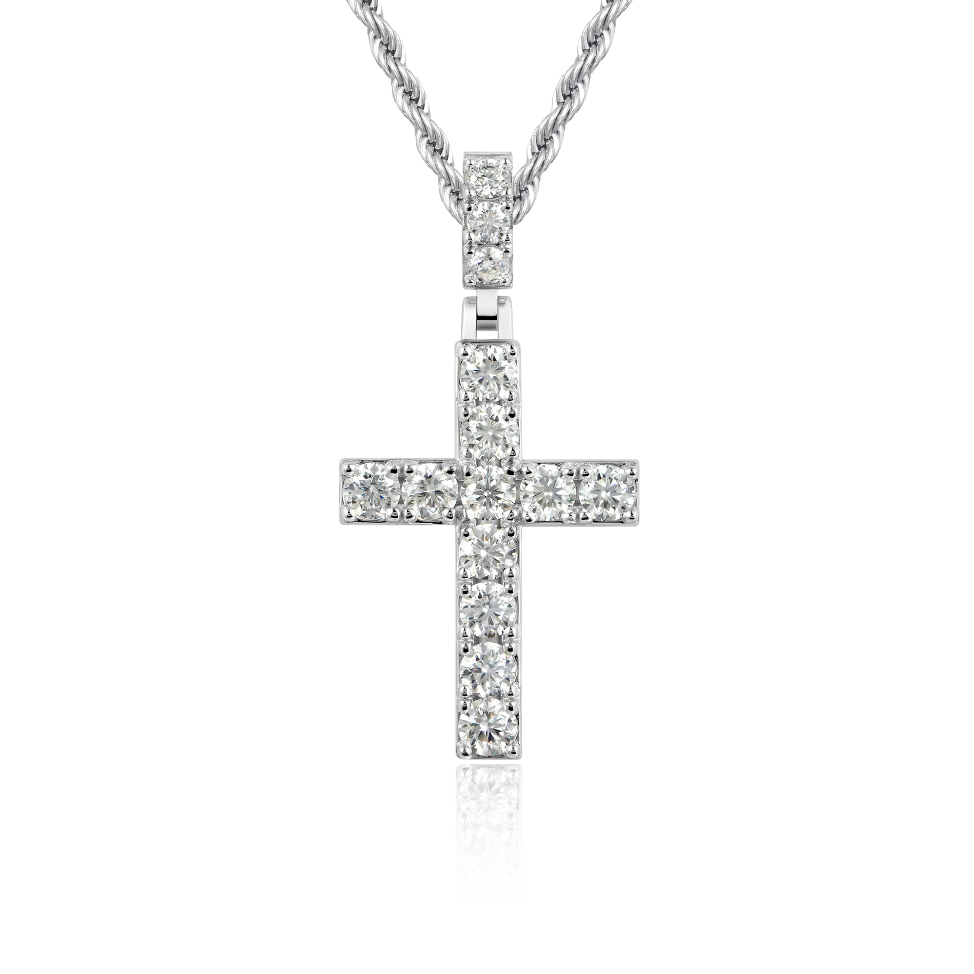 Solid Tennis Cross Pendant - Medium