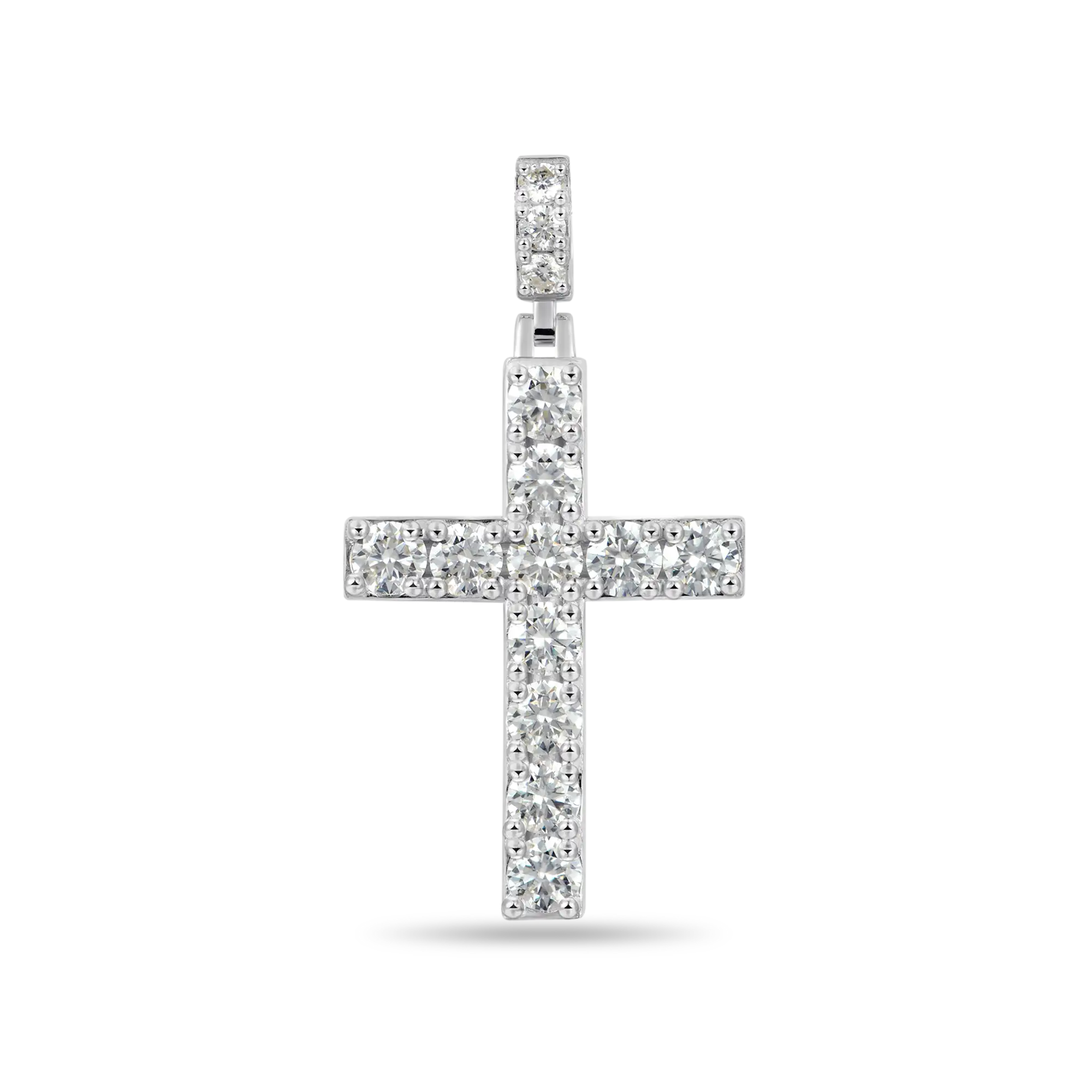 Solid Tennis Cross Pendant - Large