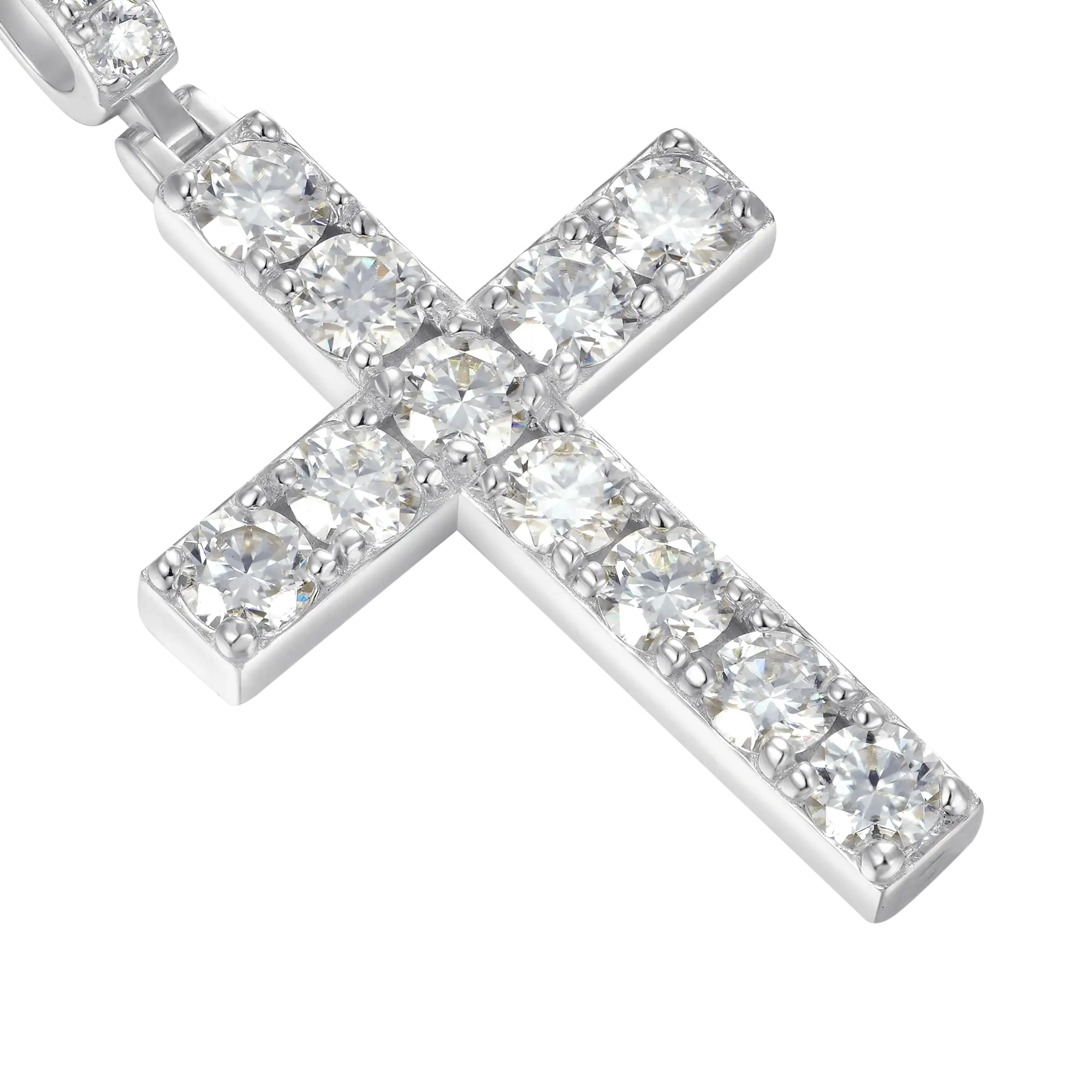 Solid Tennis Cross Pendant - Large