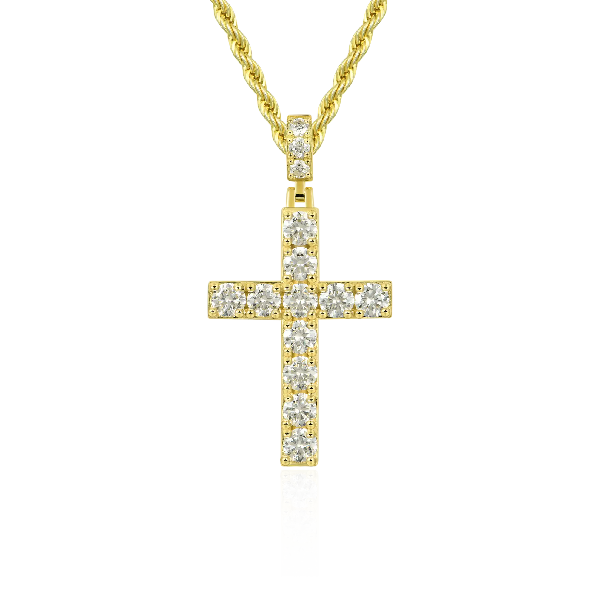 Solid Tennis Cross Pendant - Large