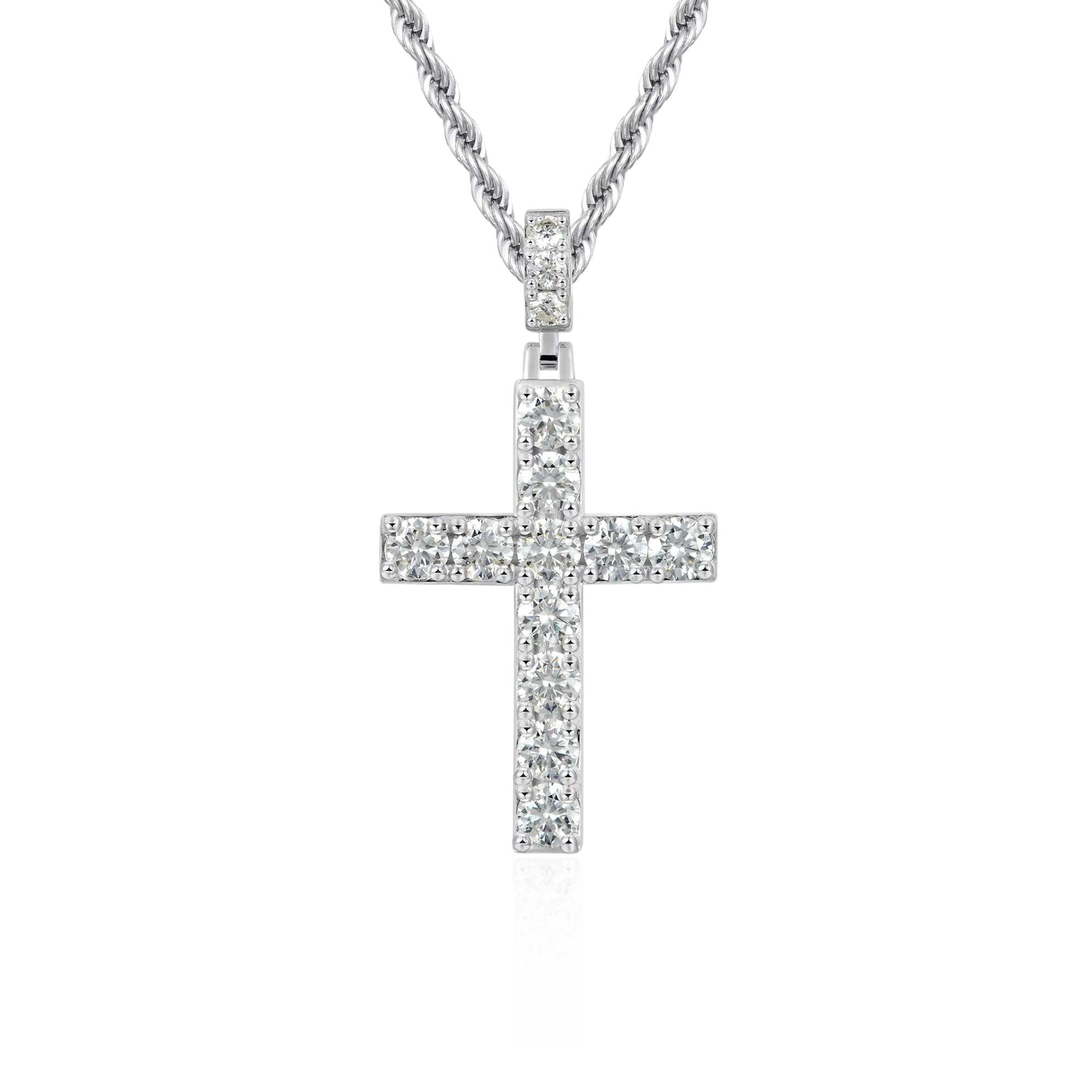 Solid Tennis Cross Pendant - Large