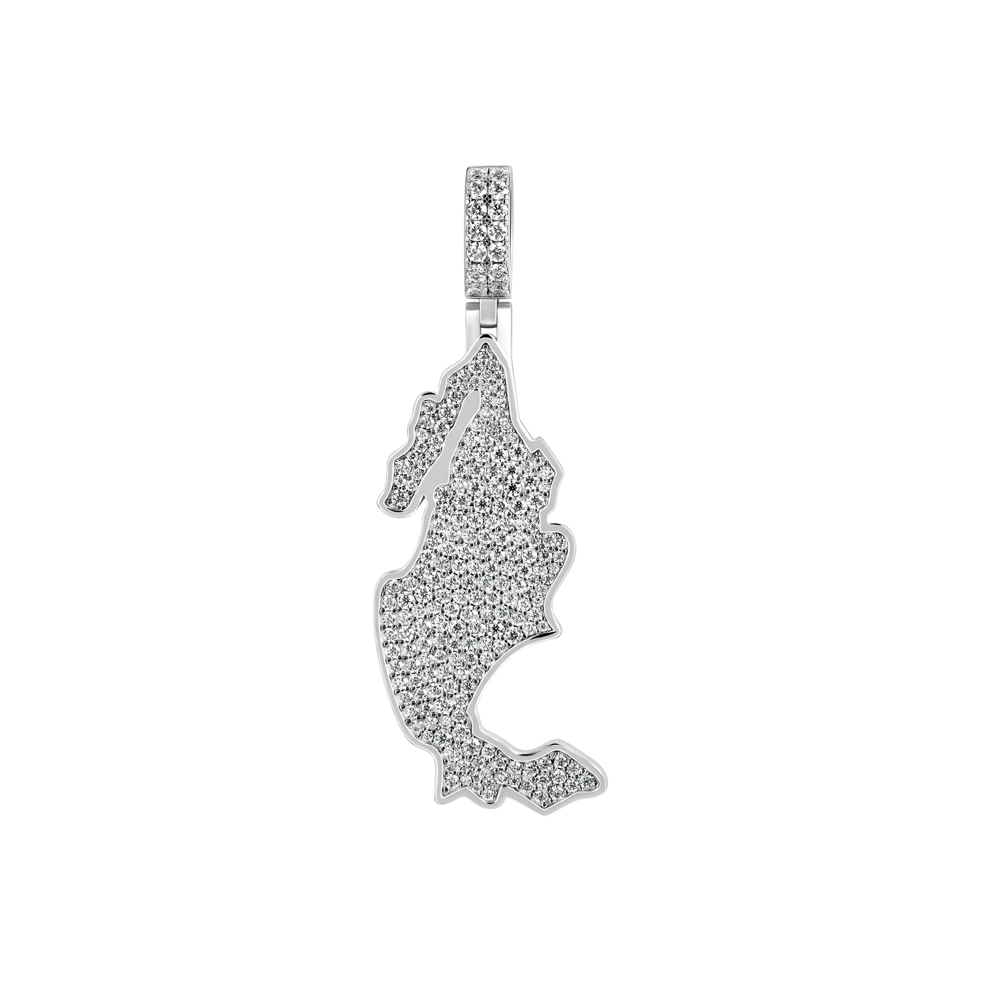 Moissanite Round Cut Map of Mexico Pendant