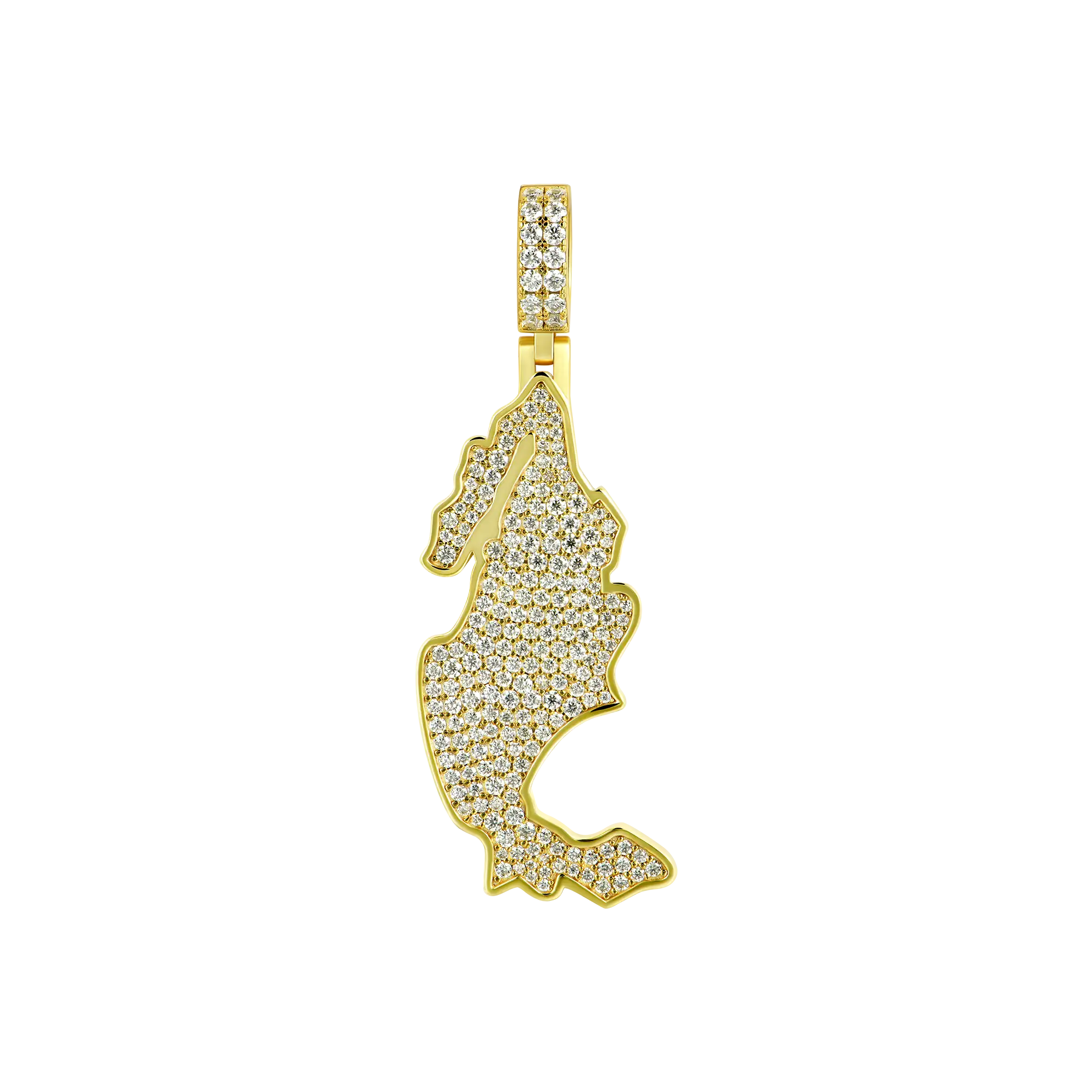 Moissanite Round Cut Map of Mexico Pendant