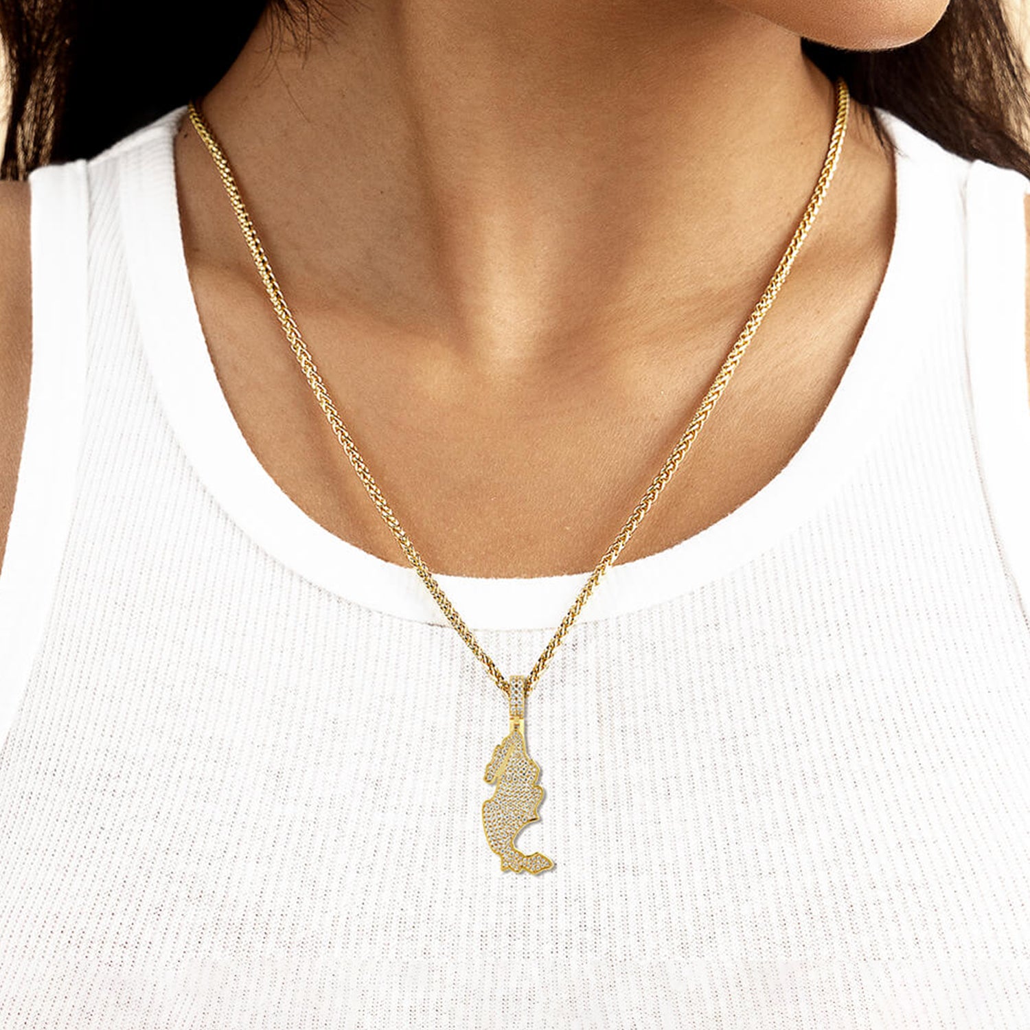 Moissanite Round Cut Map of Mexico Pendant