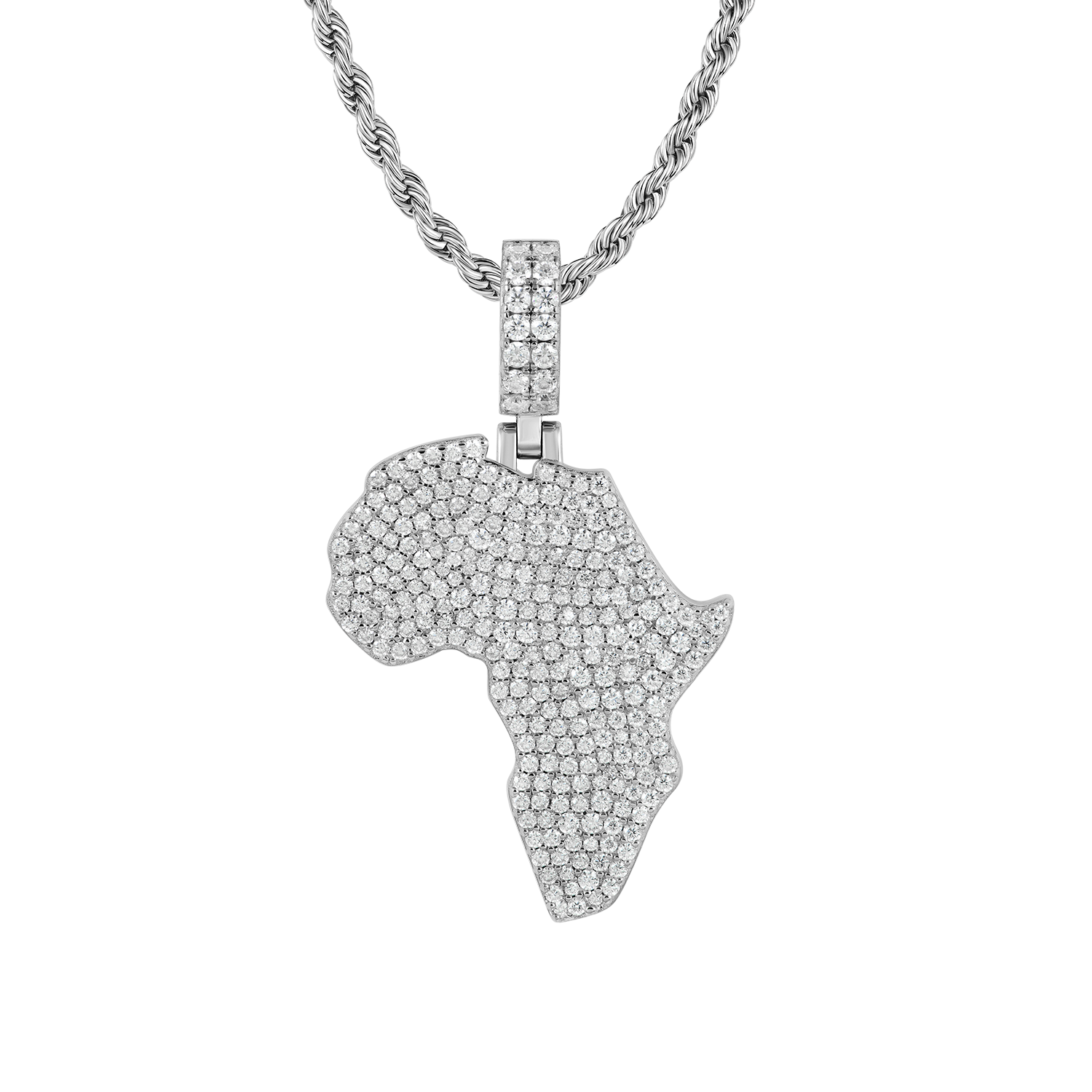 Moissanite Map of Africa Pendant
