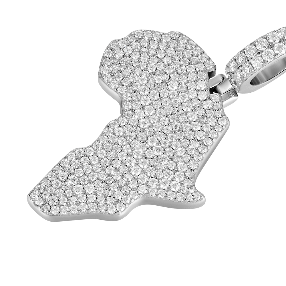 Moissanite Map of Africa Pendant