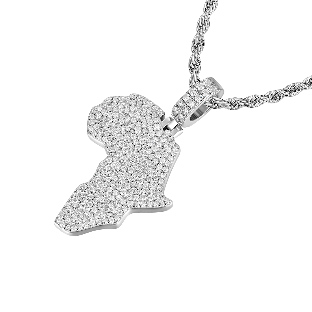 Moissanite Map of Africa Pendant