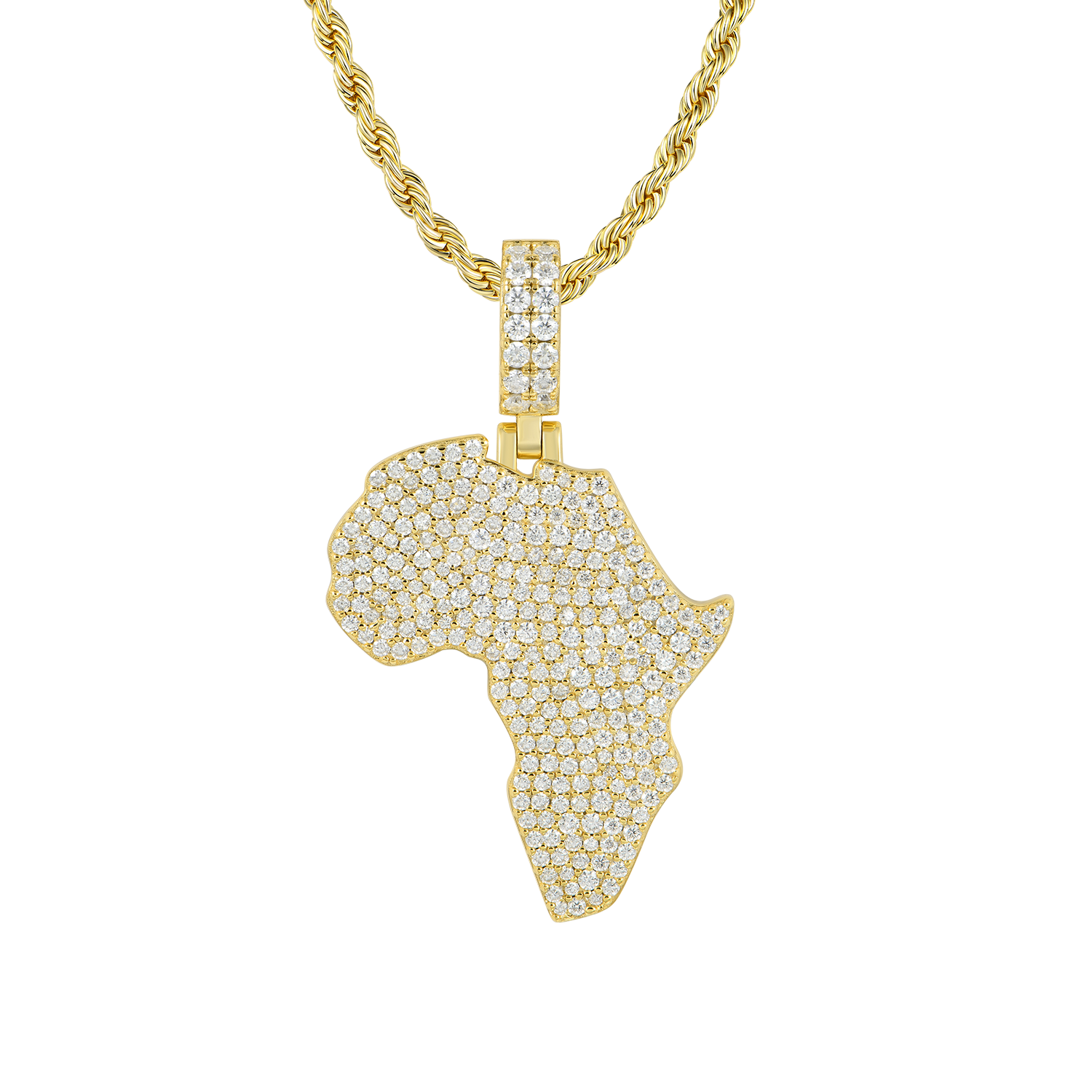 Moissanite Map of Africa Pendant