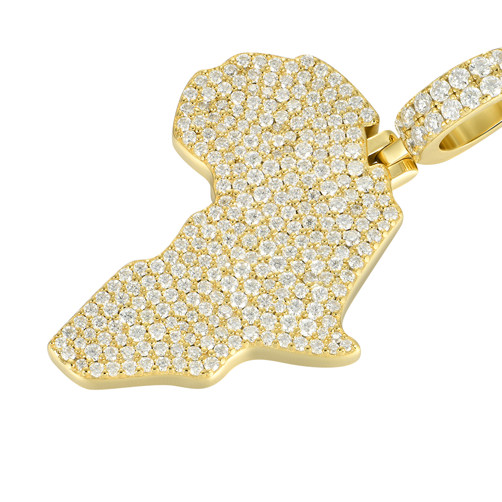 Moissanite Map of Africa Pendant