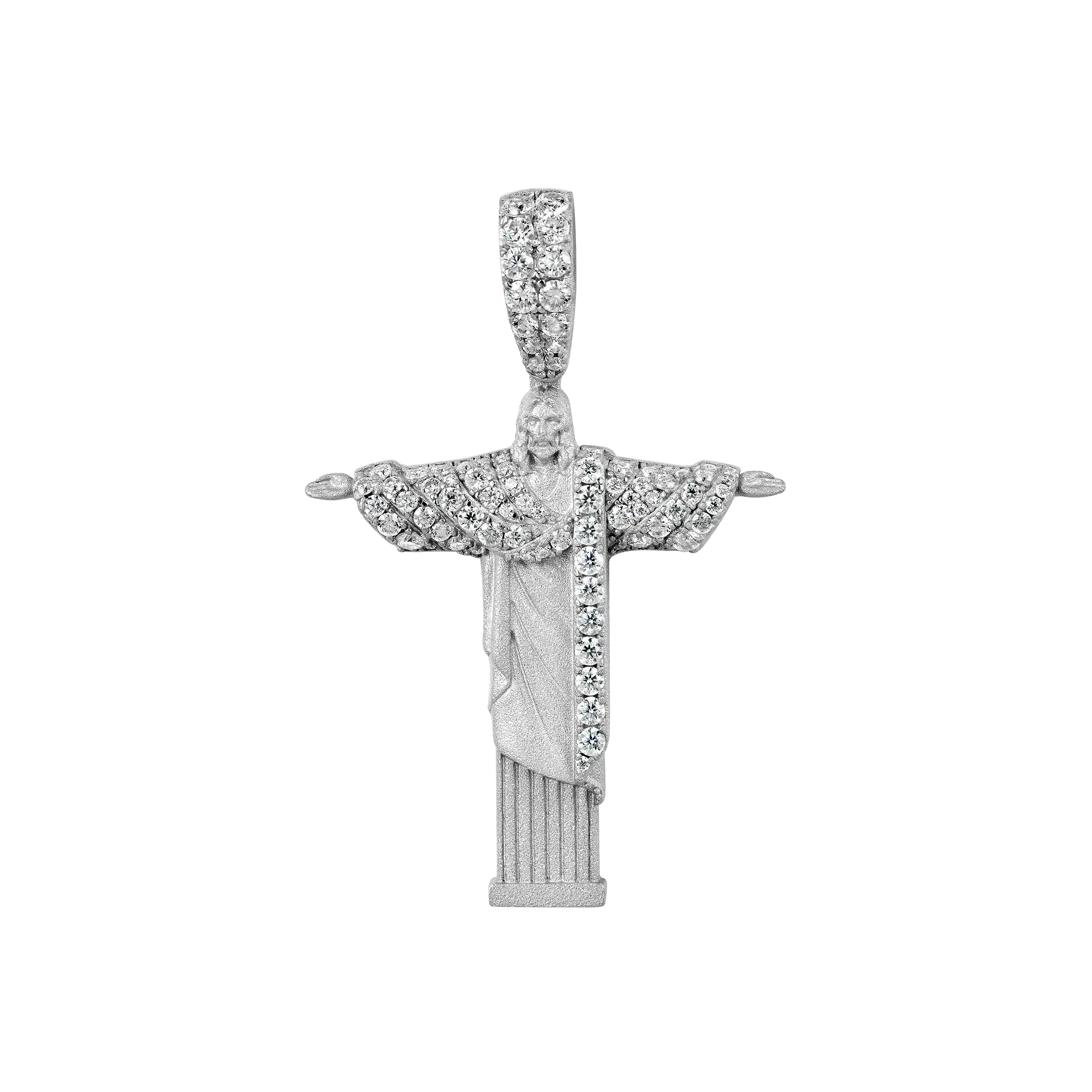Moissanite Cristo Redentor Pendant - Micro